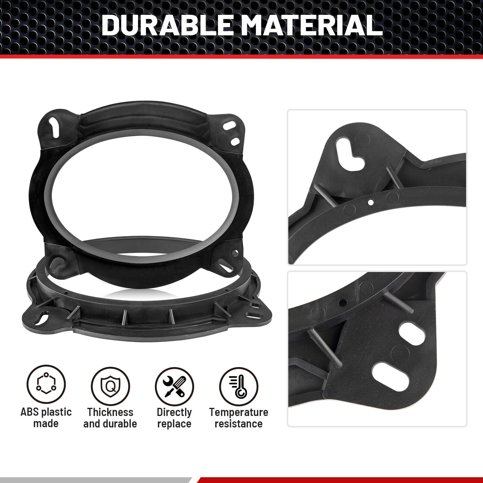 Red Wolf 6X9 Inch Front Door Speaker Adapter W/Speaker Wiring Harness For 2004 Up Toyota 4Runner Camry Highlander, Lexus Ct Gx Ls Install Aftermarket Car Audio Mounting Spacer Ring Bracket Kit 1 Pair