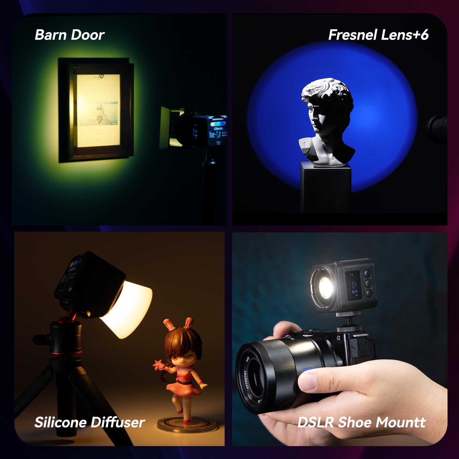 Ulanzi L3 Rgb Led Video Light, Waterproof Camera Lighting Kit 2700K 7000K Mini Cube Cob Light Dimmable Fill Magnetic Photography