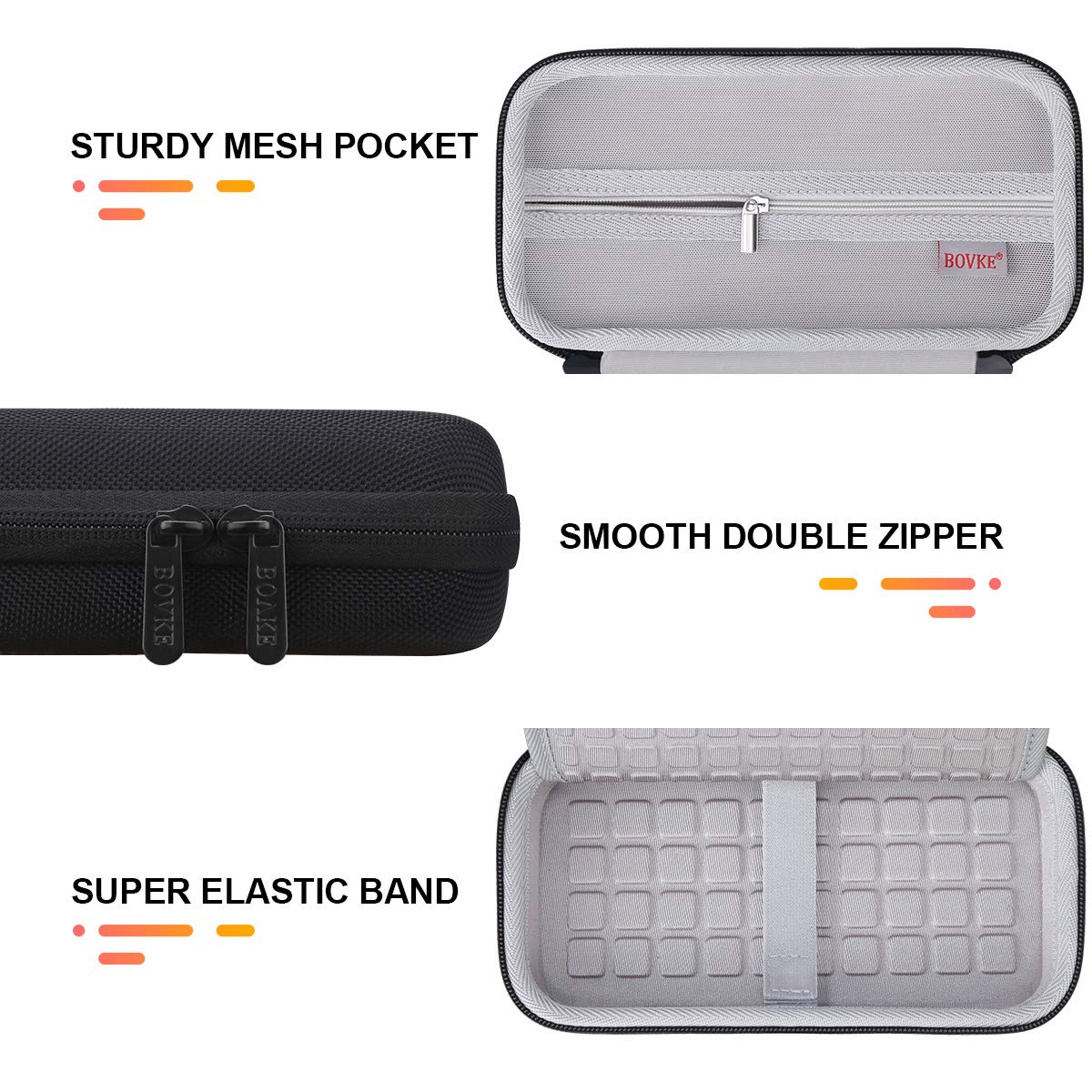 Bovke Hard Travel Case Compatible With Texas Instruments Ti-84 Plus Ce/Ti-83 Plus Ce Color Graphing Calculator, Large Zipped Poc