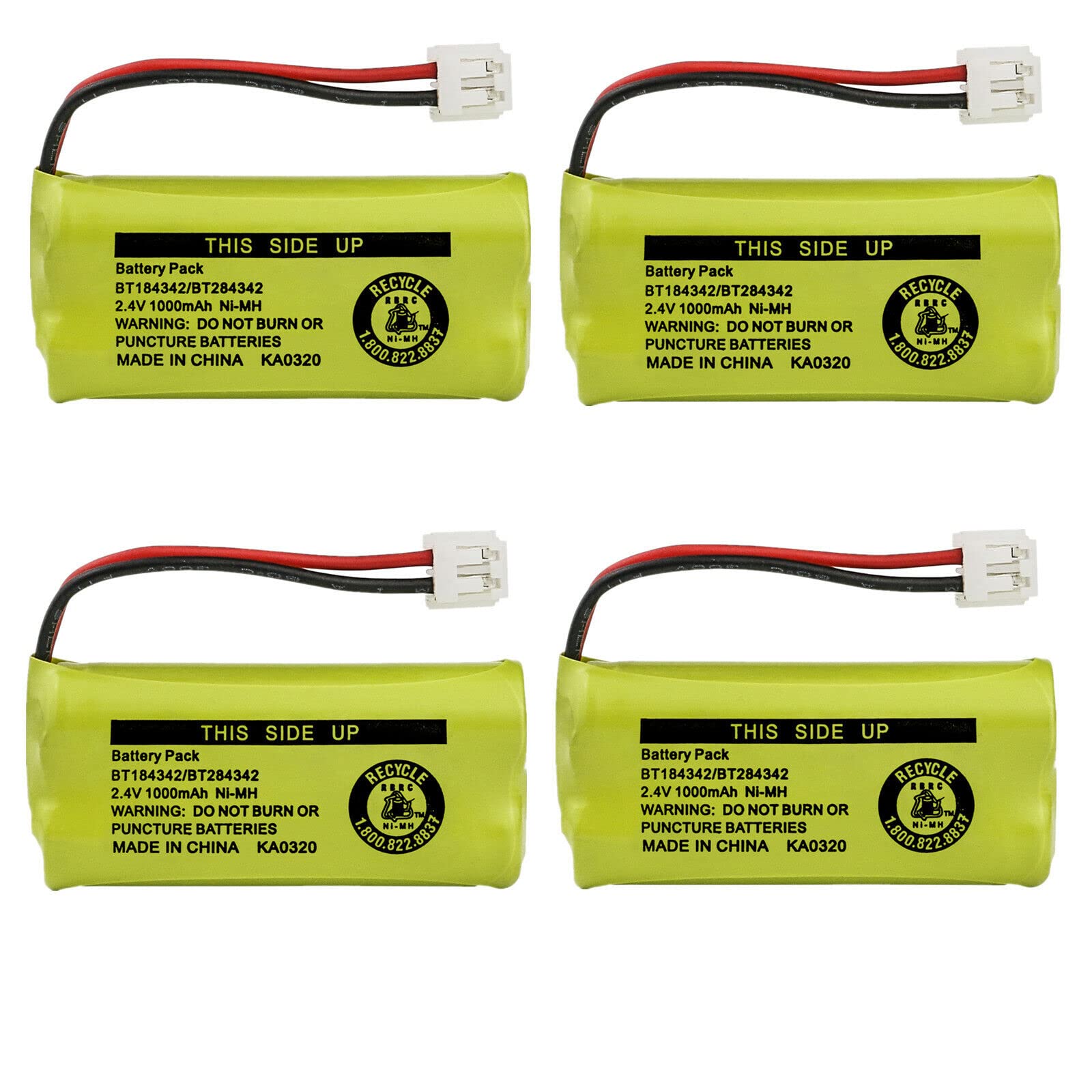 Kastar 4 Pack Bt184342 / Bt284342 Battery Replacement For At&T Bt6010 Bt 6010 Bt8000 Bt 8000 Bt8001 Bt 8001 Bt8300 Bt 8300 Bt184