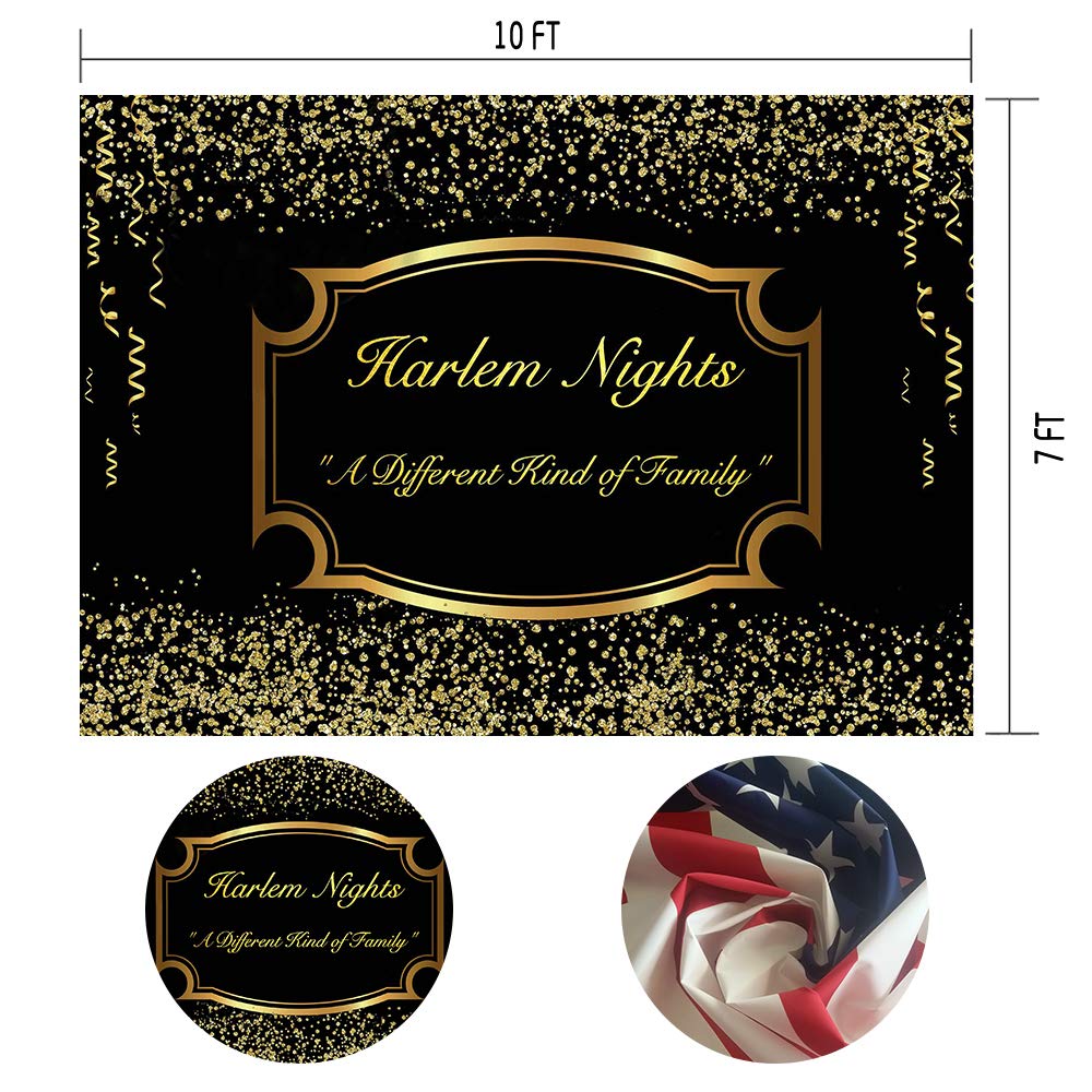 Harlem Night Background 10X7Ft Party Golden Ribbon Diamond Photo Studio Photo Booth Backdrop Props Hxme402