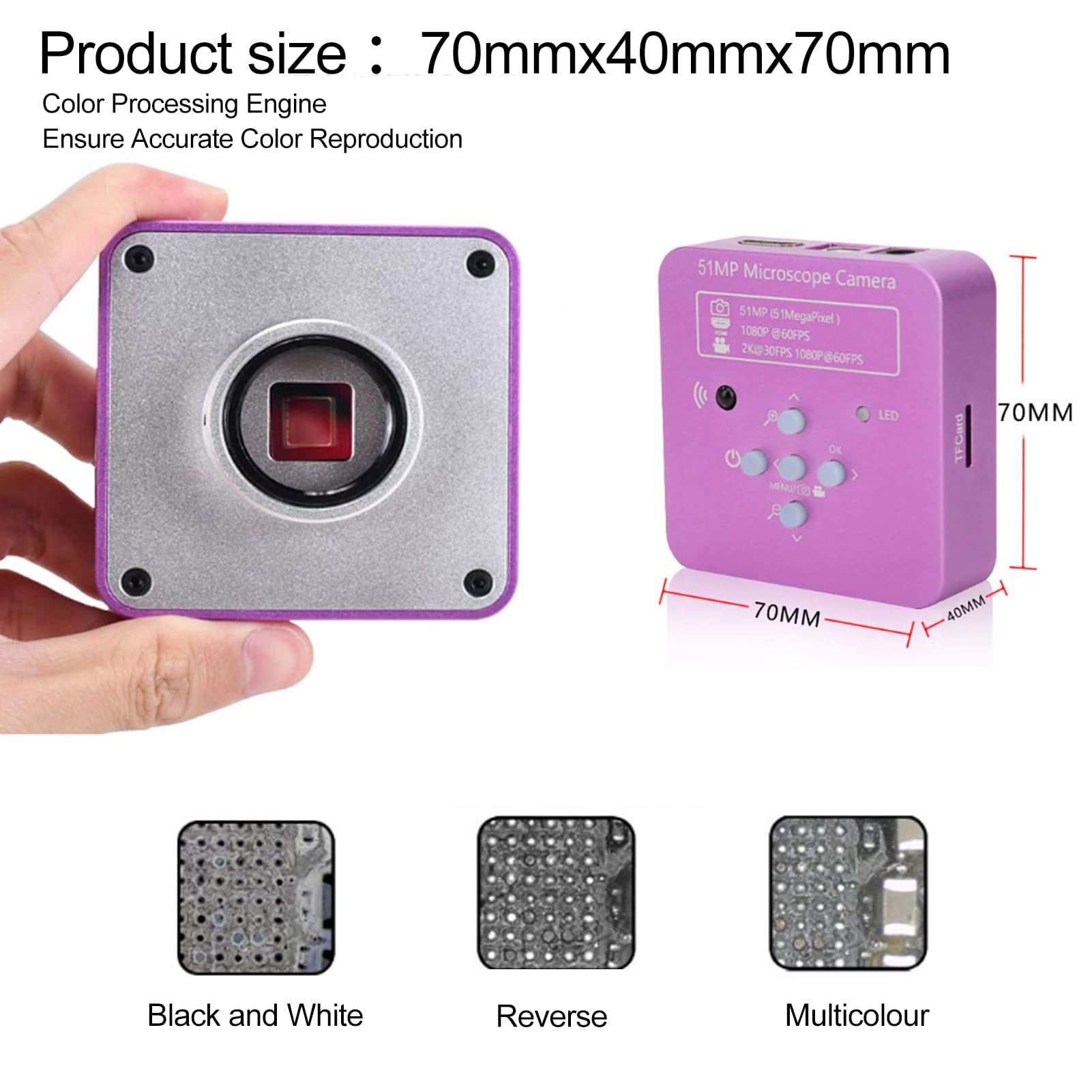 51Mp Hdmi Digital Video Microscope With 120X C Mount Lens And Remote Control