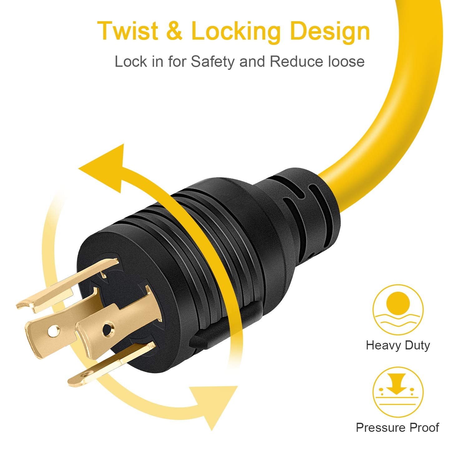 Rophor Welder Adapter Plug Cord, L14 30P Twist Lock Male To 6 50R Female, 4 Prong To 3 Prong Generator To Welder Adapter Power C