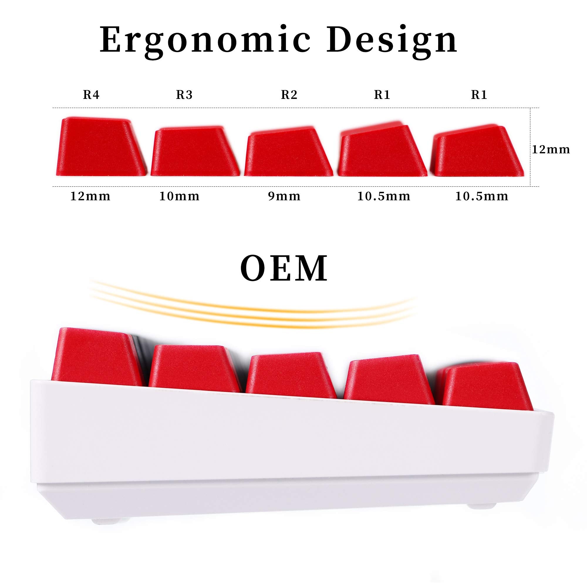 Fogruaden Pbt Keycaps Red And Black Keycaps 60 Percent, Oem Profile Custom Keycaps Set, Suitable For Cherry Mx Switch Mechanical