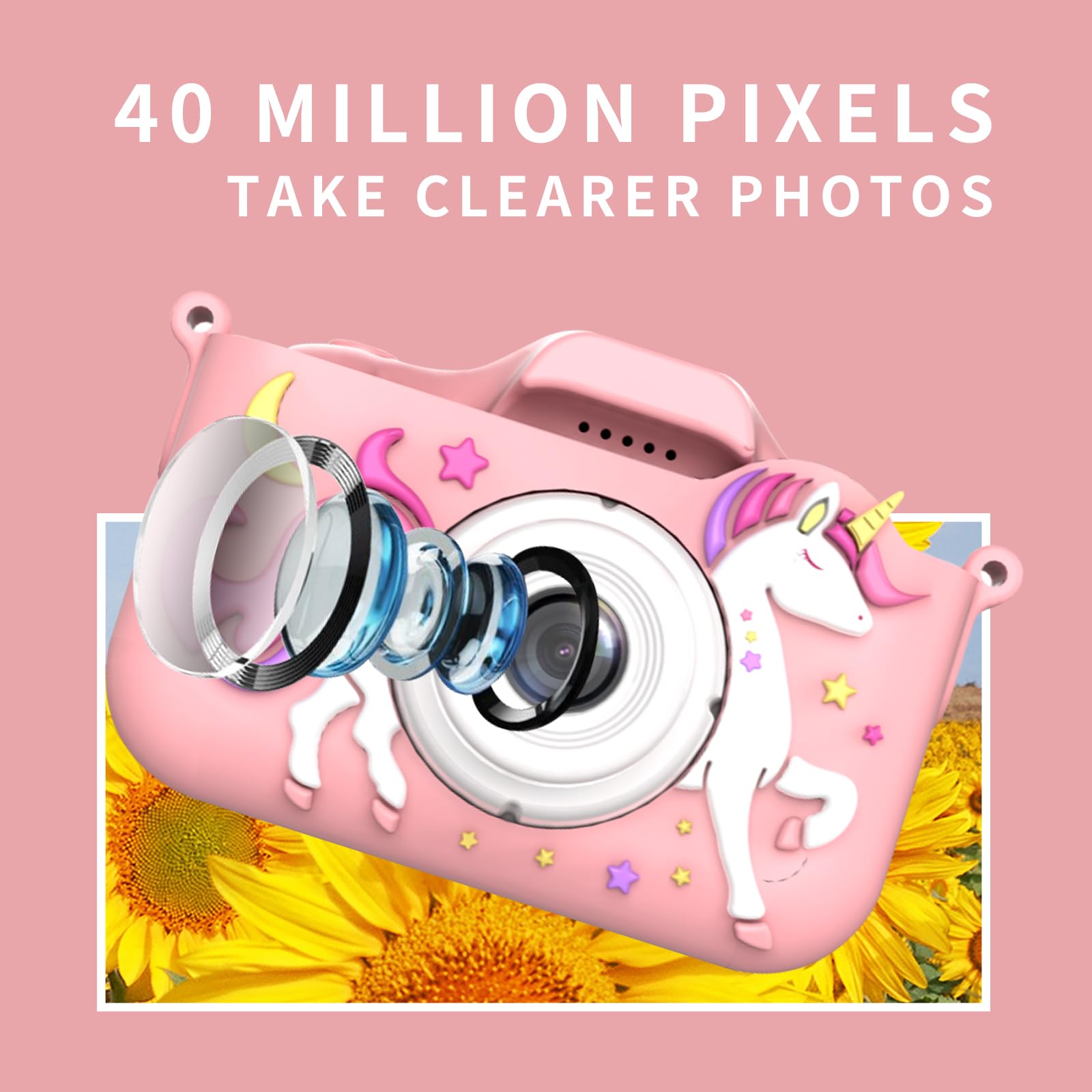 Snowall Kids Camera, 2.0 Inch Lcd Screen,32Gb Sd Card, Gift For Girls