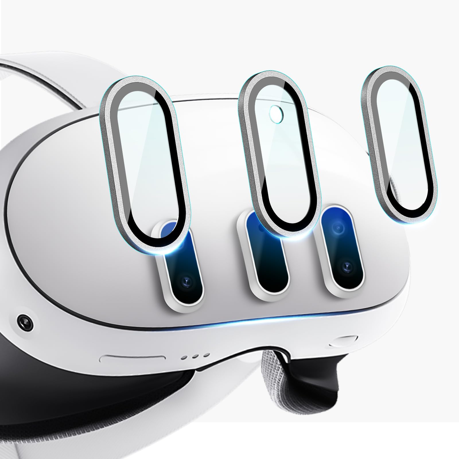 Deholto Camera Lens Protector for Oculus Meta Quest 3, Thin 9H Tempered Glass, Alloy Frame, Anti-Scratch, Case Friendly, High De