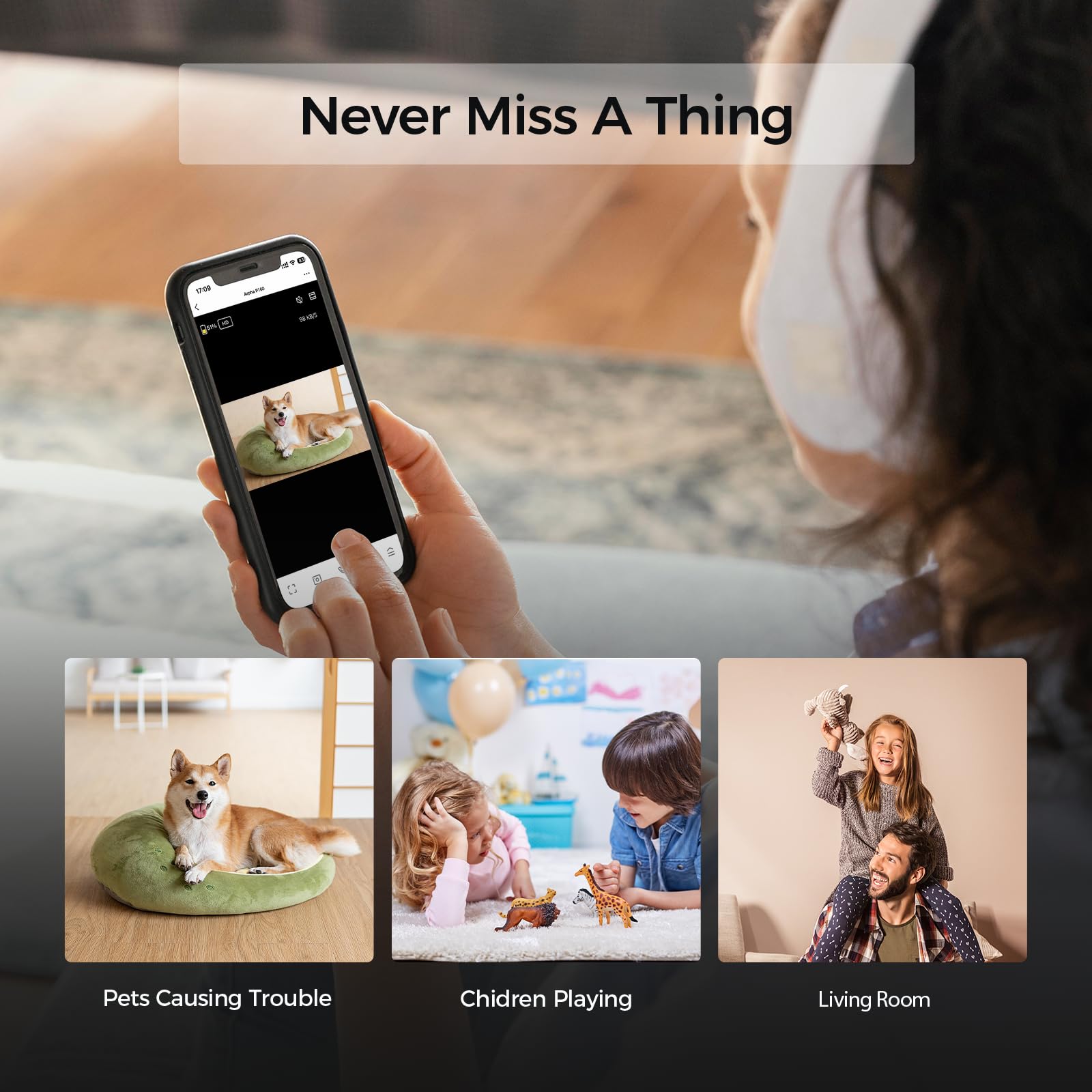 Arpha 2K Security Indoor Camera With App, Wifi Home Camera Sound Detection Pir Motion Detection, Night Vision 130 2-Way Talk,Eas