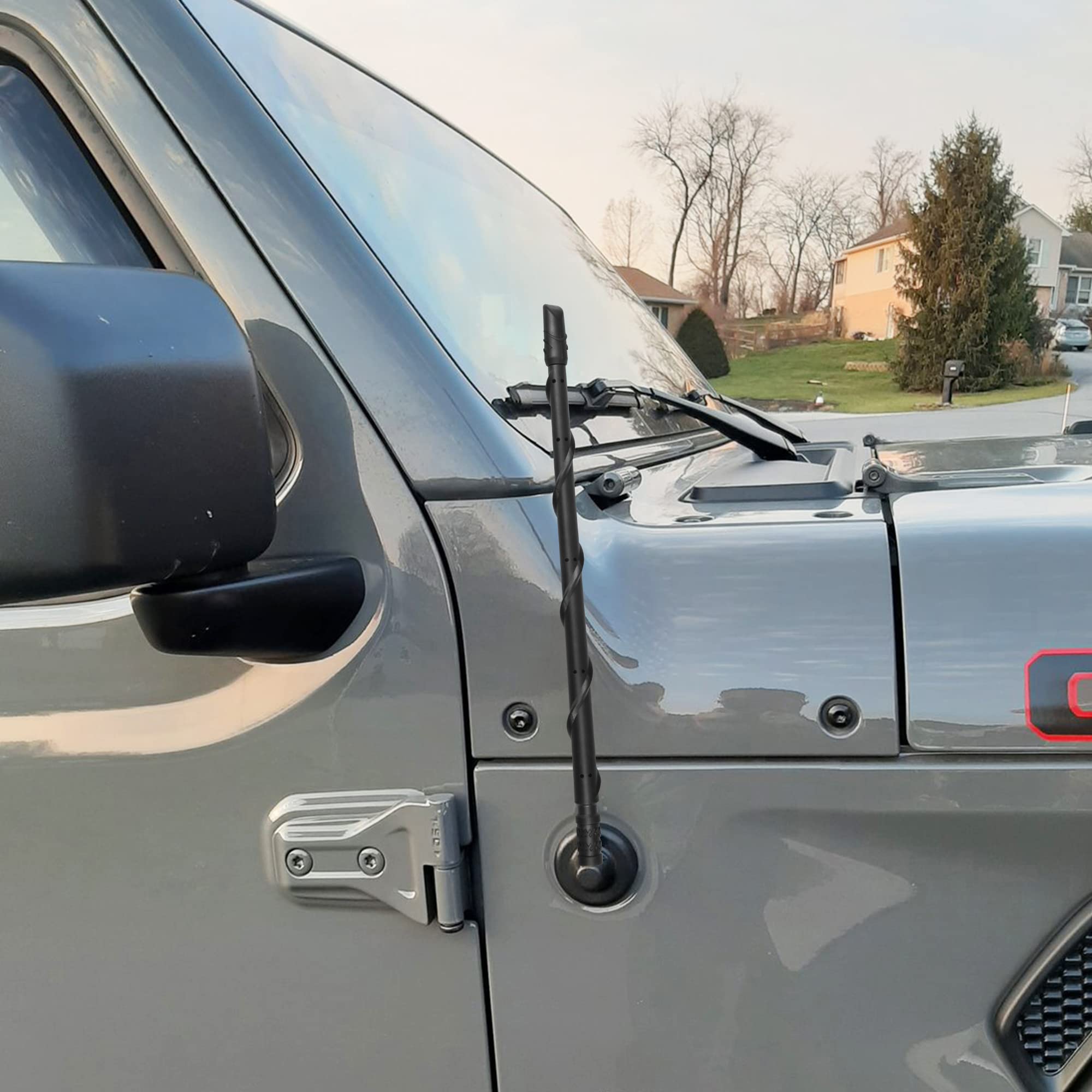 Vofono Antenna For Jeep Wrangler Gladiator Rubicon Sahara Sport Unlimited Jk Jl Jt 2007 2024, 13 Inch New Spiral Flex Rubber Jeep Antenna Replacement Jeep Wrangler Gladiator Accessories