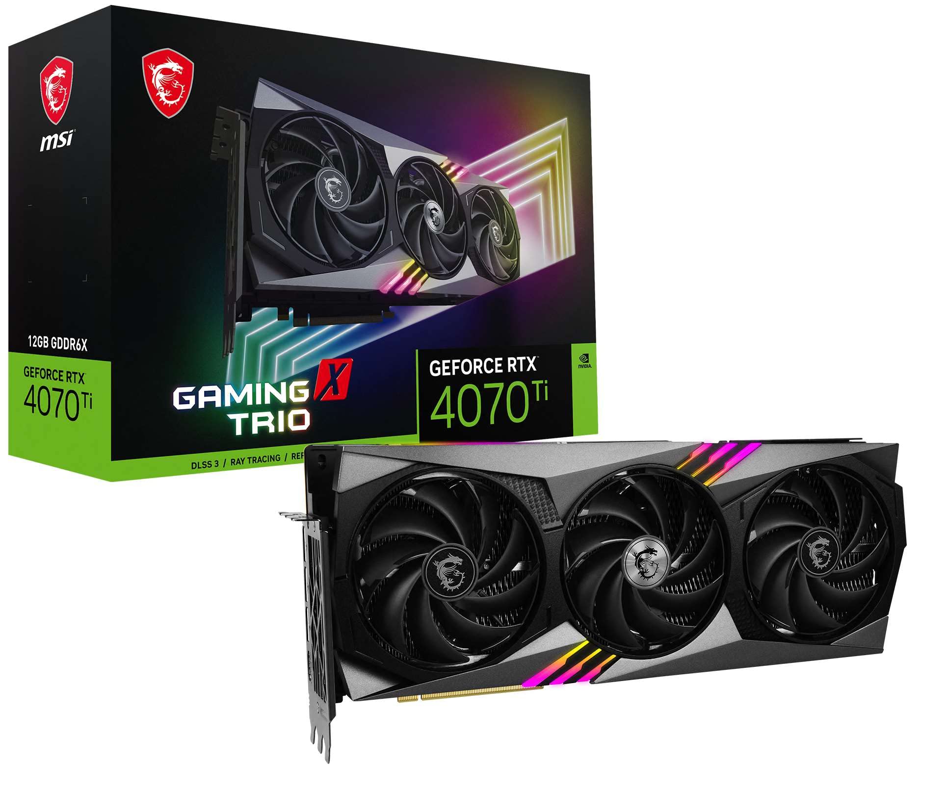 MSI Gaming GeForce RTX 4070 Ti 12GB GDRR6X 192-Bit Extreme Clock: 2760 MHz HDMI/DP Nvlink Tri-Frozr 3 Ada Lovelace Architecture 