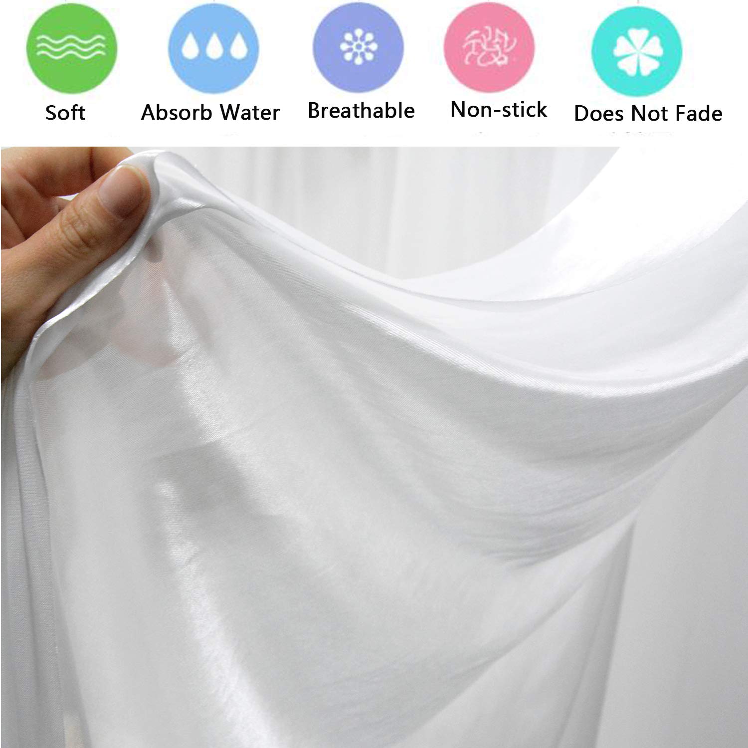 Myoyay Luxury Ice Silk Backdrop Curtains 10X10Ft Wedding Stage Backdrop Drapes Silk Fabric Curtain Panels For Wedding Ceremony P