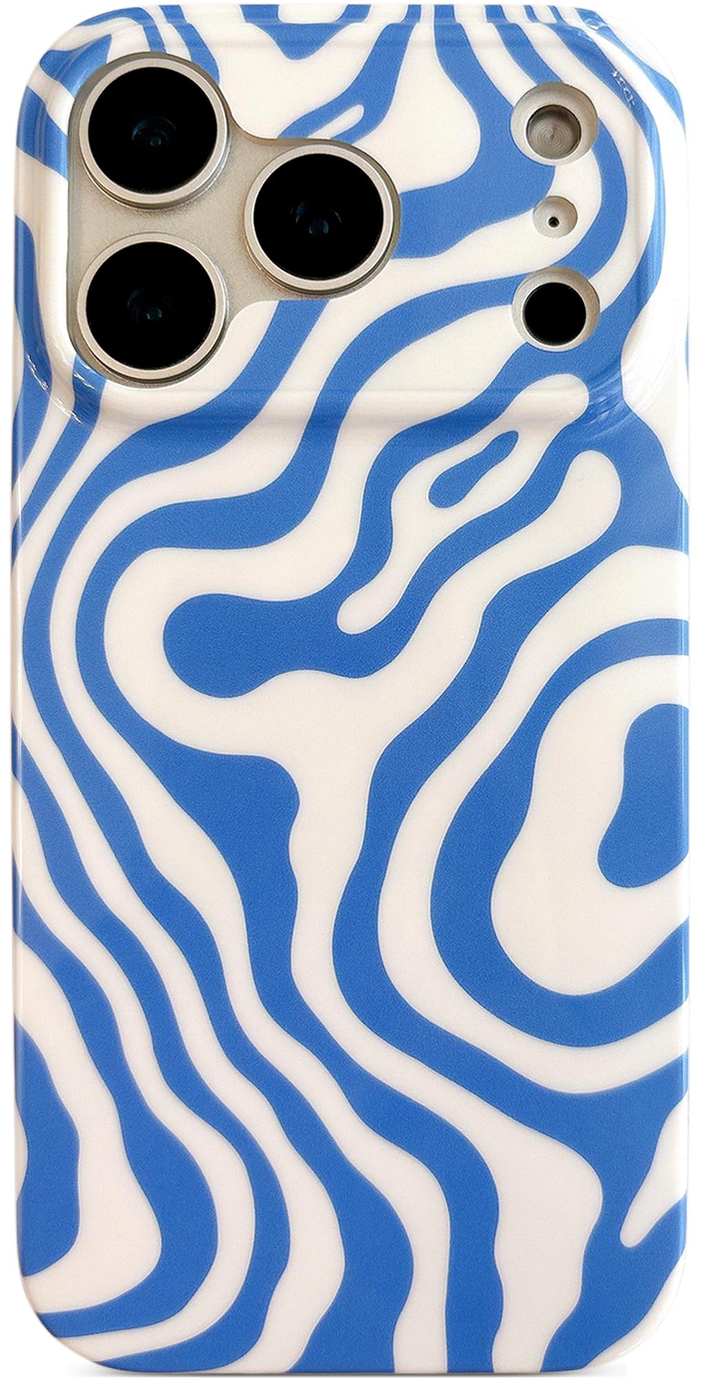 Qokey Compatible for iPhone 17 Pro Case 6.3 - Glossy Groovy Wavy Shell, Slim Lightweight Soft Protection for Men Women, Fashiona