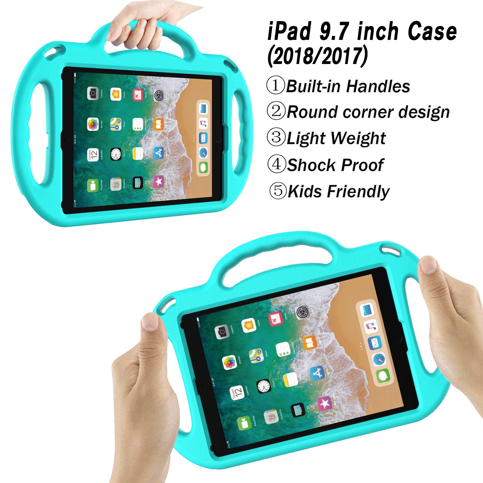 Ltrop Ipad 6Th Generation Case, 9.7 Ipad Case 2018, Ipad 9.7 Inch Case   Light Weight Shock Proof Handle Stand Shoulder Strap Ki