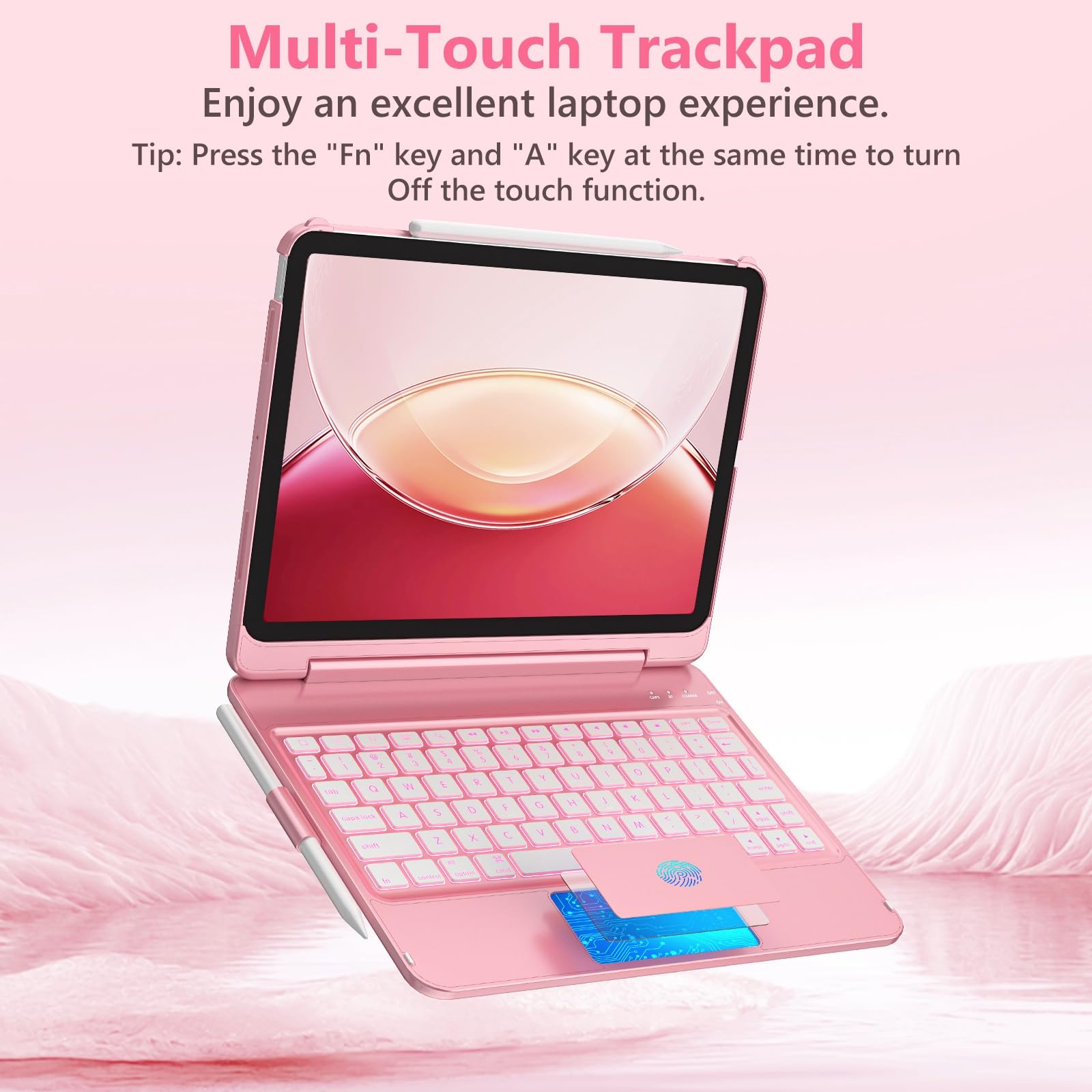 Fuwang Touch For Ipad Air 11 Inch & Air 5Th 4Th Generation Case With Keyboard - Only Support 180 Flip Backlit Keyboard With Mult