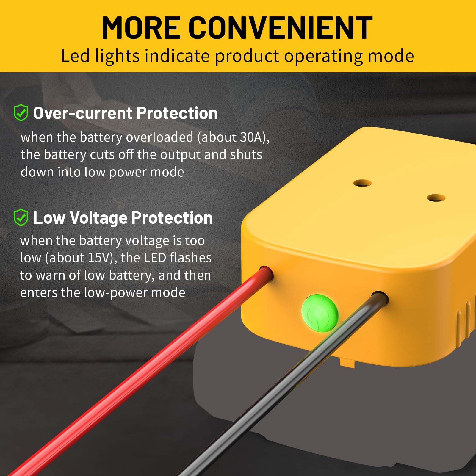Power Wheel Adapter Compatible With Dewalt 20V Battery   Overdischarge & Overcurrent Protection, Upgraded Power Wheel Battery Co