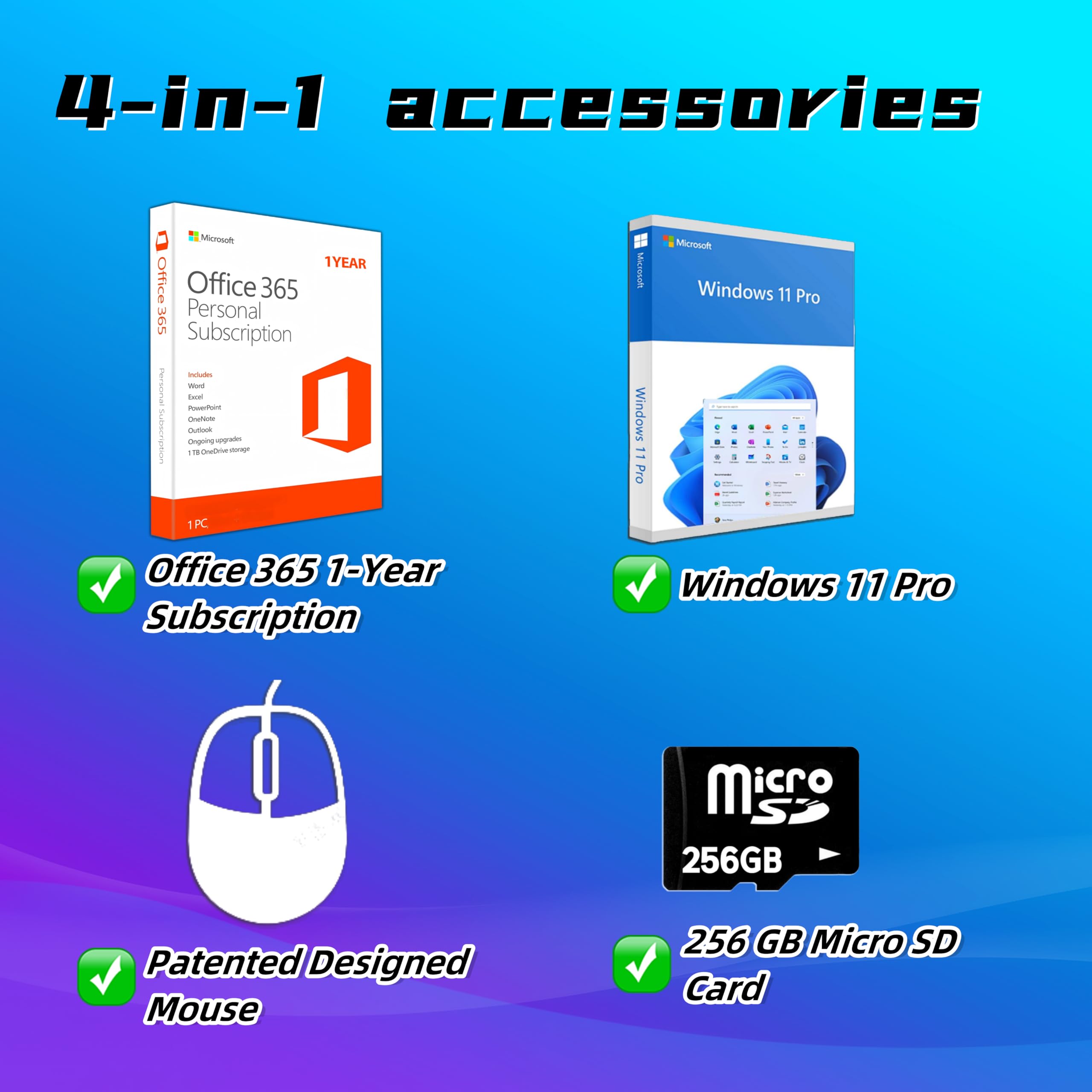 Hp 14'' Laptop Computer For Student Business, With 1-Year Office 365 & Windows 11 Pro, Intel Dual-Core N4120, 8 Gb Ram, 384 Gb S