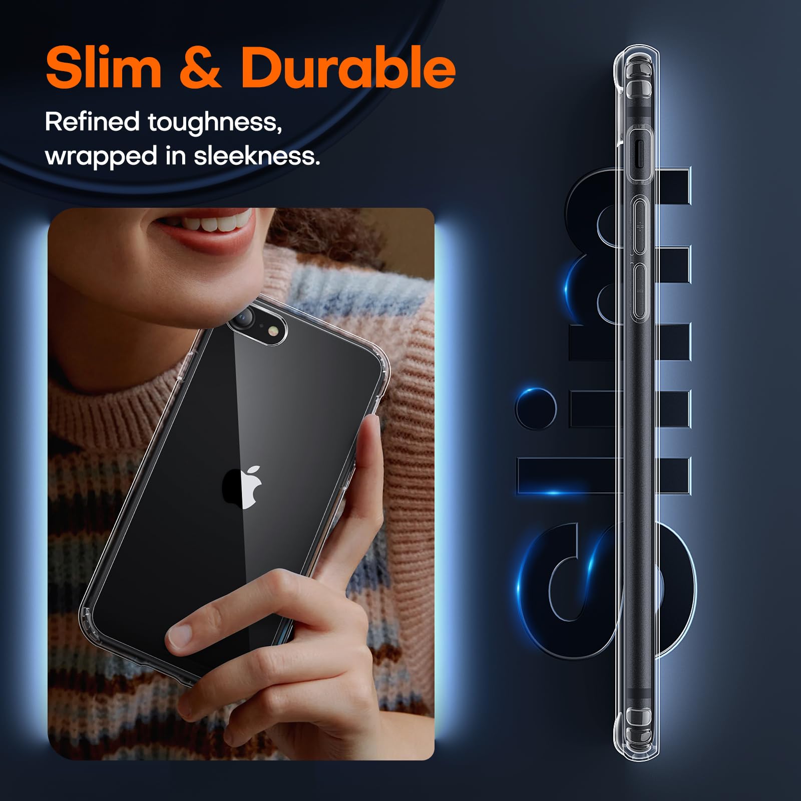 Tauri For Iphone Se Case 2022/3Rd/2020/2Rd, For Iphone 8/7 Case Clear, [Not Yellowing] With 2X Tempered Glass Screen Protectors,