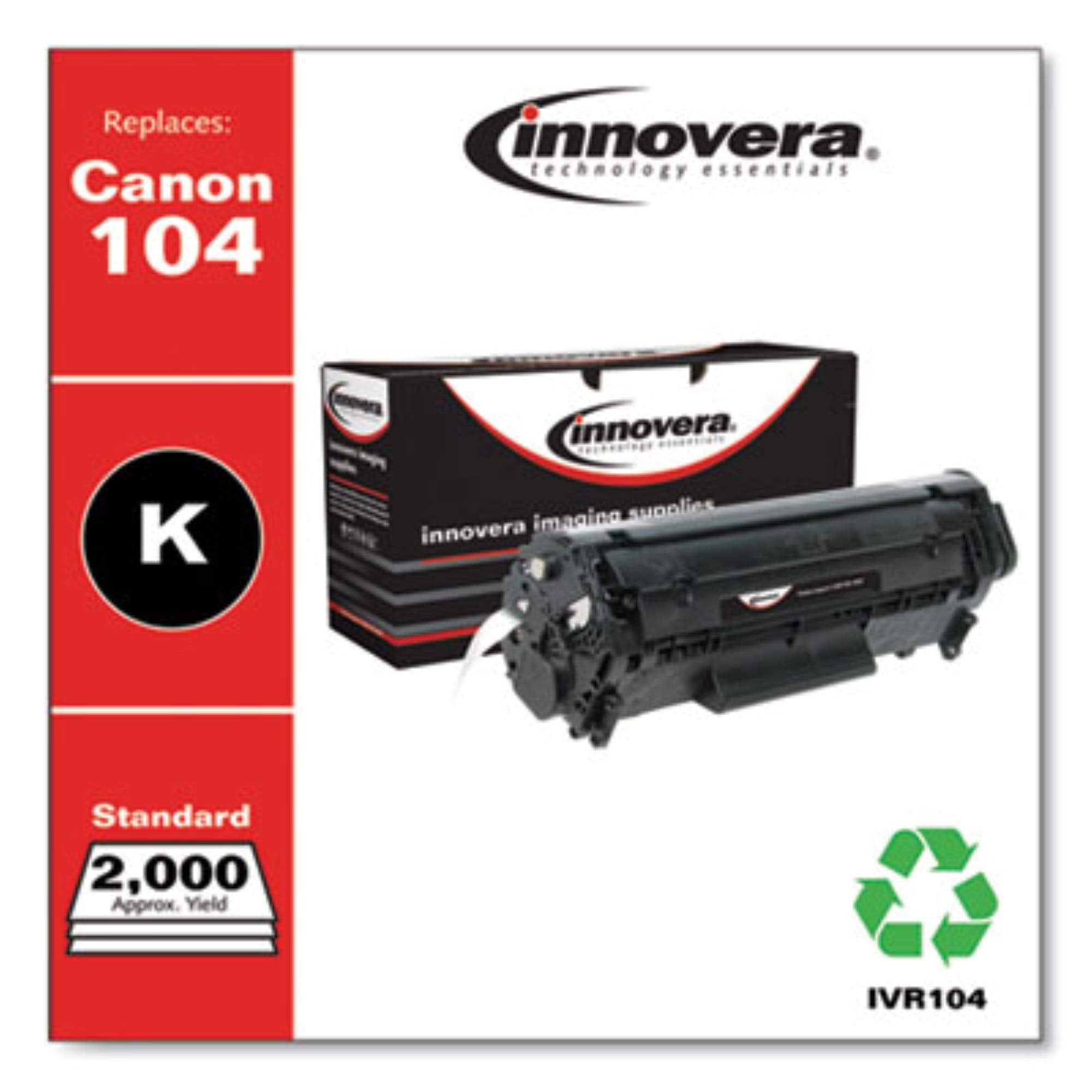 Remanufactured 0263B001Aa (104) Toner, 2000 Yield, Black