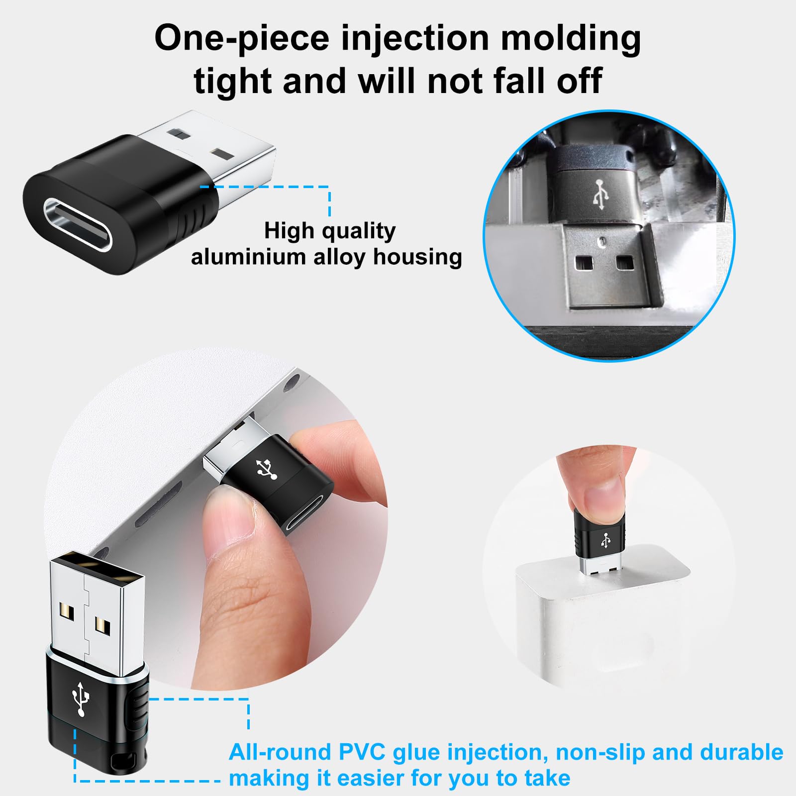 Basenew Usb To Usb C Adapter 6 Pack,Usb A To Usb C Adapter,Usb C To Usb Adapter,Usb To Type C Adapter,Usb C Adapters,Usb To Usb