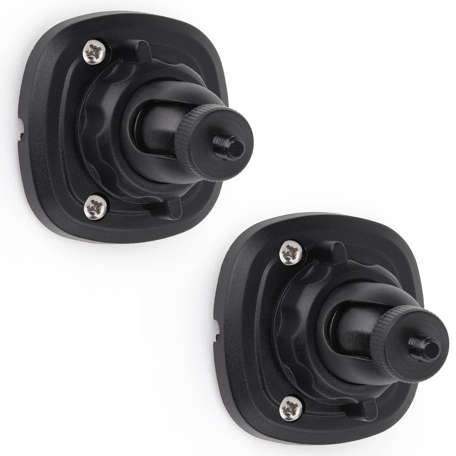 Mippko 2 Pack Speaker Wall Mount Holder For Standard 1/4' 20 Threaded Screw Hole,360� Adjustment Aluminum Alloy Mount,Black