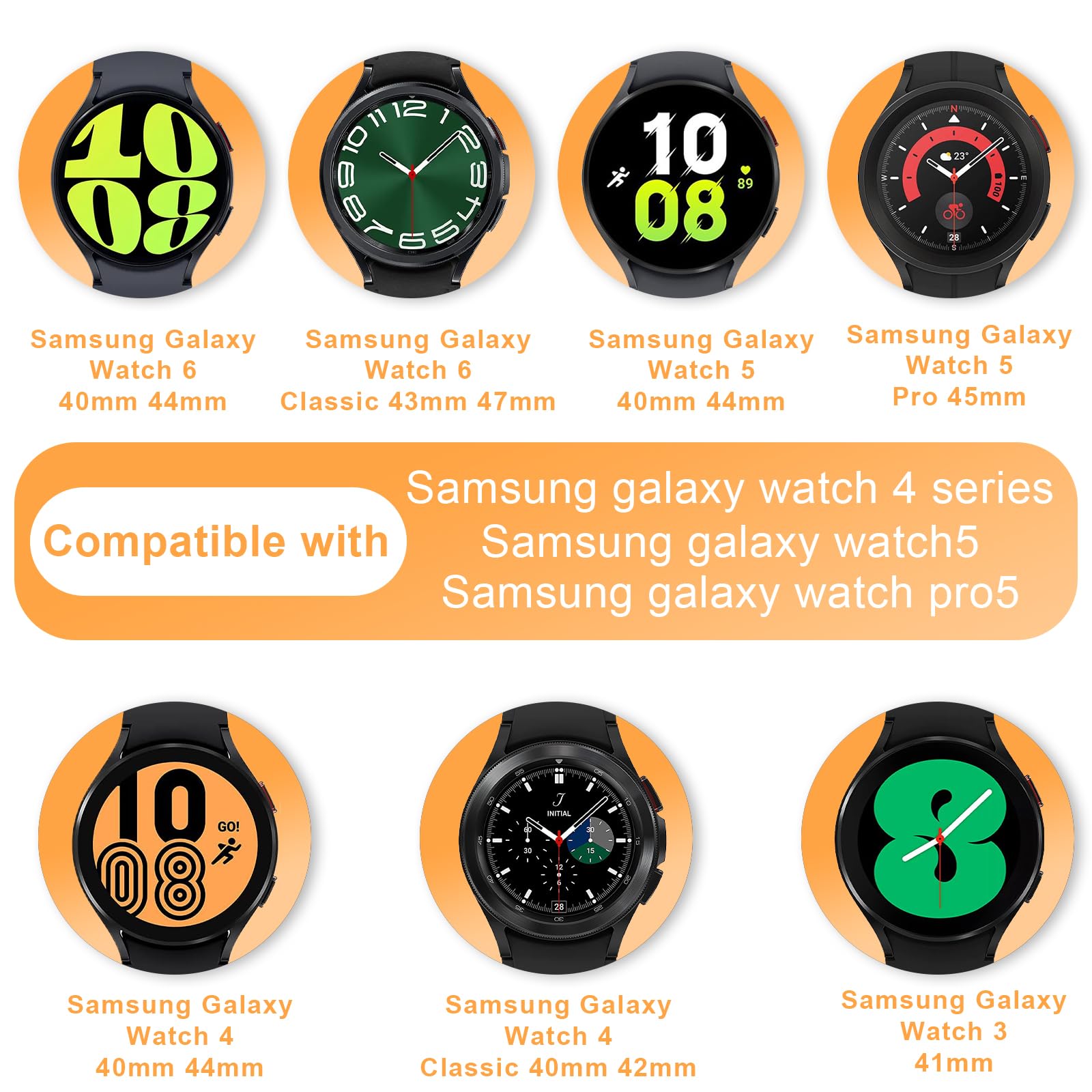 Bminen Bands Compatible With Samsung Galaxy Watch 5 Pro Band 45Mm/Galaxy Watch 5 Bands 44Mm 40Mm, Soft Silicone Strap Wristbands