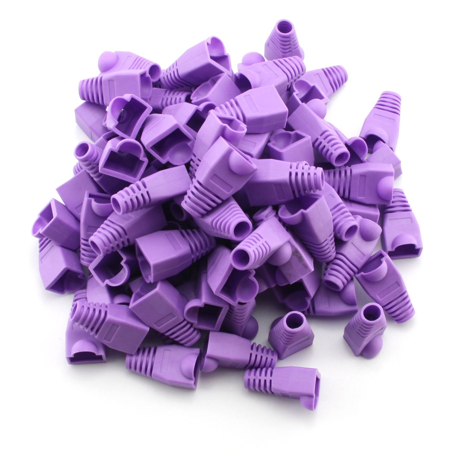 Maxmoral 100-Pack CAT5E CAT6 RJ45 Ethernet Network Cable Strain Relief Boots - Purple