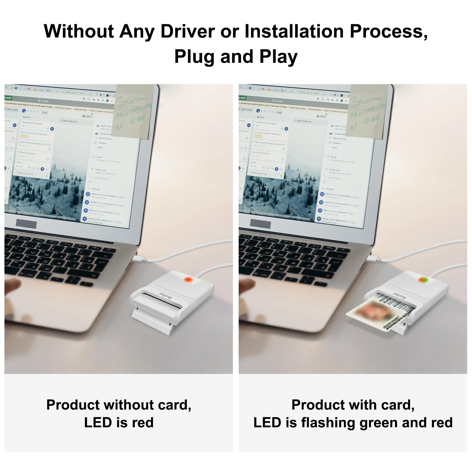 Recbot Cac Card Reader Military, Cac Reader Military, Dod Military Usb Common Access Cac Smart Card Reader, Compatible With Wind