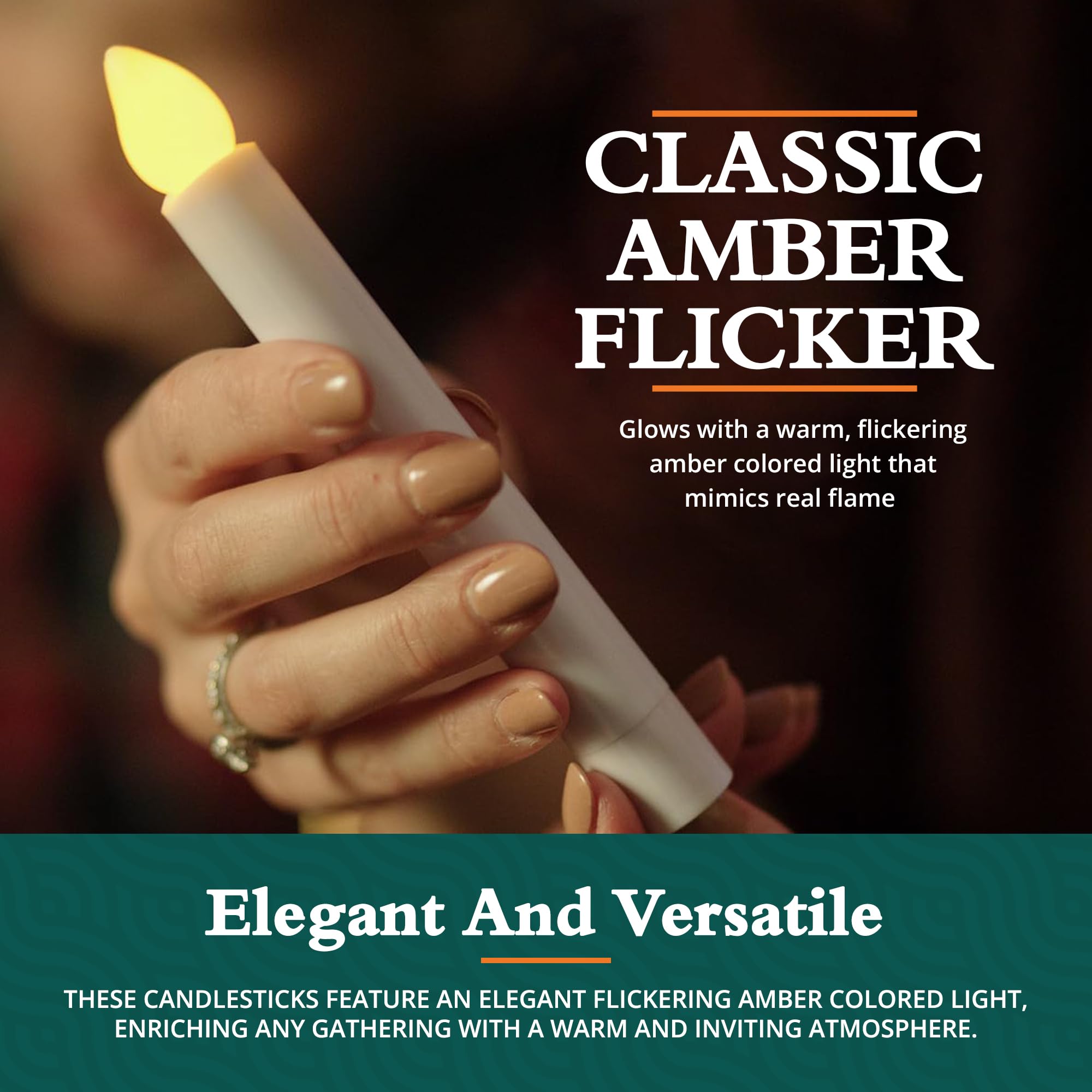 Concordia Supply Safeflame Led Candlesticks   6'' (25 Pack) Handheld Battery Operated Candles W/Flickering Effect   Perfect For