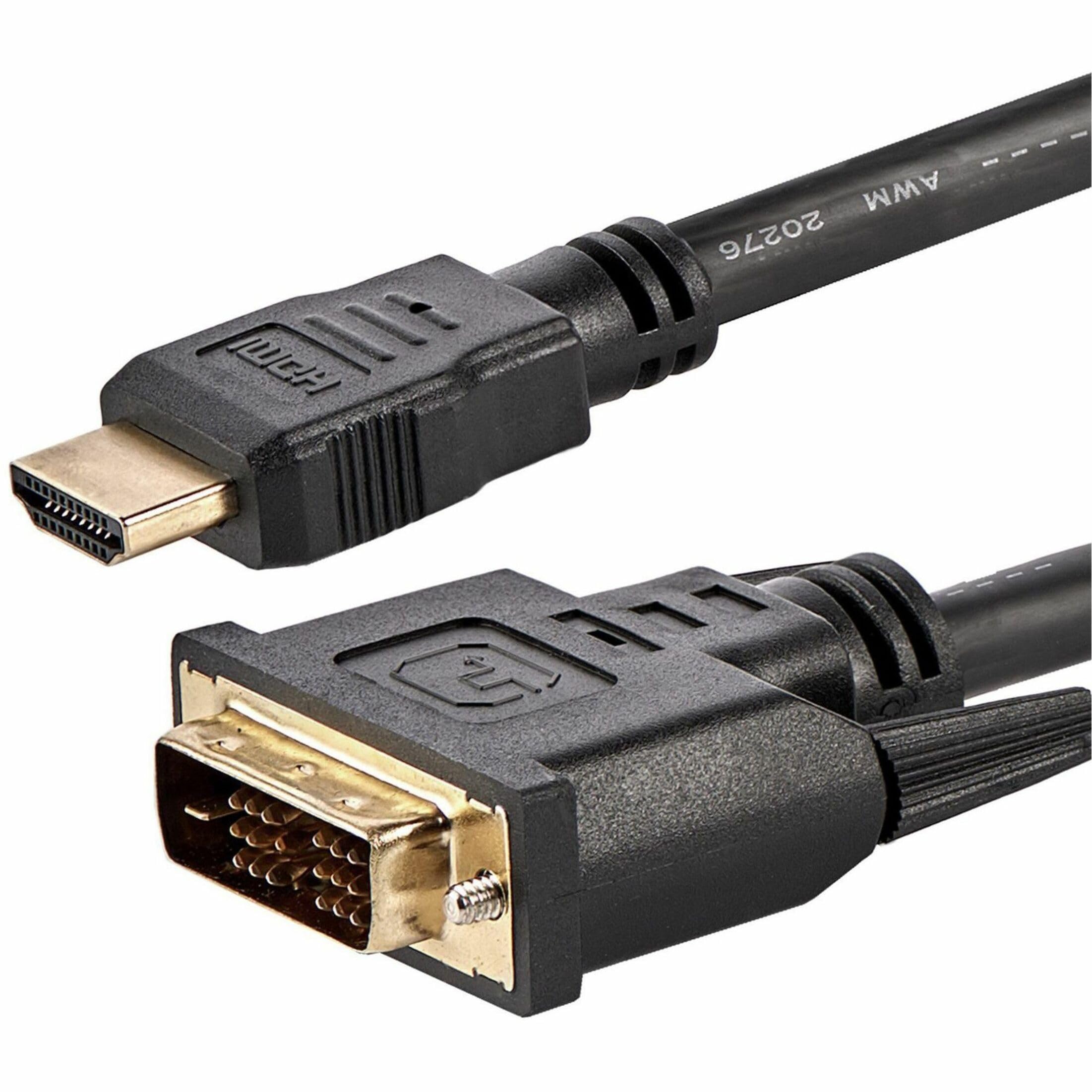 StarTech.com 6ft HDMI to DVI D Adapter Cable   Bi Directional   HDMI to DVI or DVI to HDMI Adapter for Your Computer Monitor (HDMIDVIMM6)