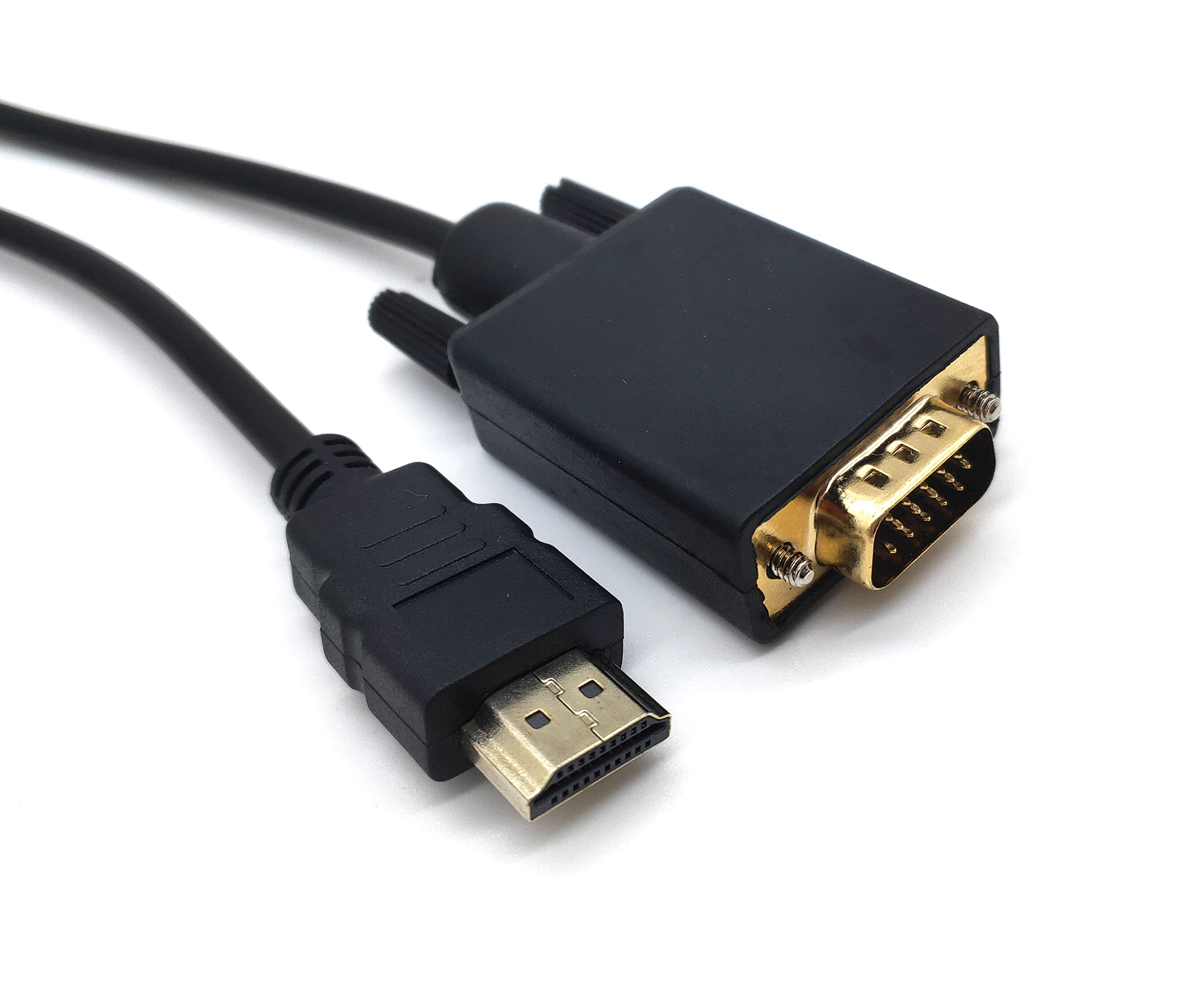 Hdmi To Vga Adapter Cable, Haokiang 6Ft/1.8M Gold Plated 1080P Hdmi Male To Vga Male Active Video Converter Cord Support Notebook Pc Dvd Player Laptop Hdtv To D Sub Hd 15 Pin Vga Monitors Projector