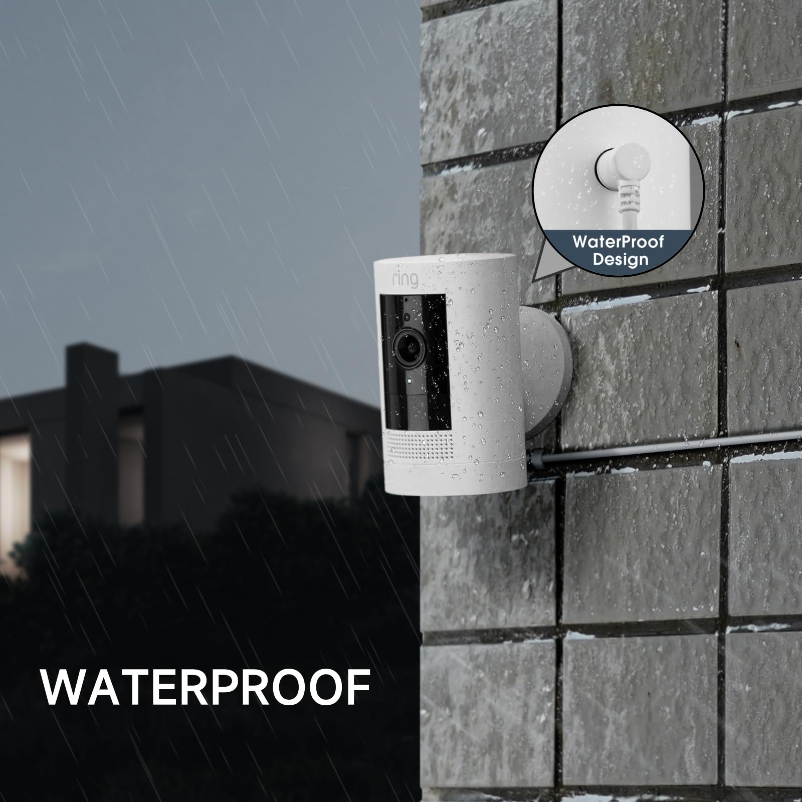 Olaike (3 Pack) 8M/26Ft Charge Cable For Ring Stick Up Cam Battery/Plug In & Ring Spotlight Cam Battery, Weatherproof Power Adap