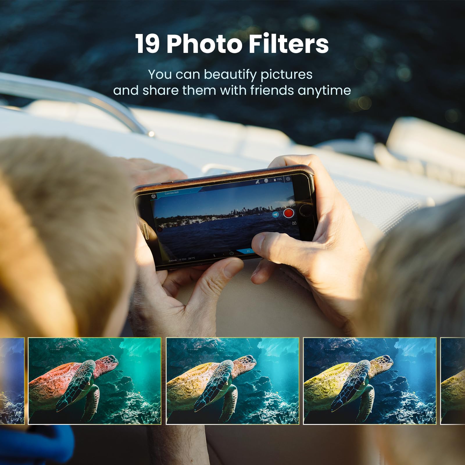 Chasing Dory Underwater Camera, 1080P Full Hd Underwater Photography, Real Time Observation, App And Bluetooth Remote Control, O