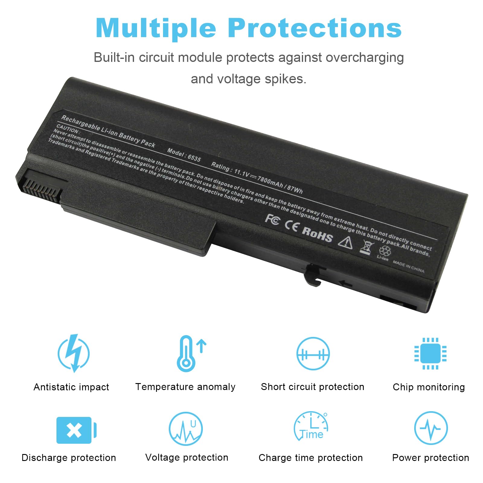 Futurebatt 9Cell Extended 7800Mah Battery For Hp Elitebook 8440P 6930P 8440W / Probook 6550B 6455B / Compaq 6730B 6735B 6700B 65