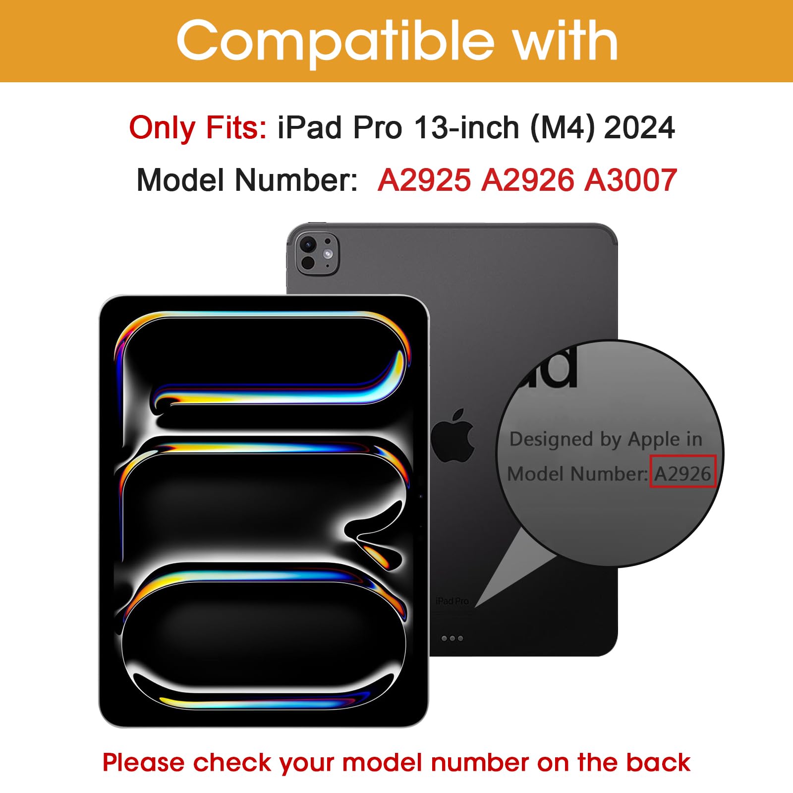 Procase For Ipad Pro 13 Inch Case With Pencil Holder 2024 (M4/7Th Gen), 2024 Ipad Pro M4 13 Cover Clear Transparent Back, Soft T