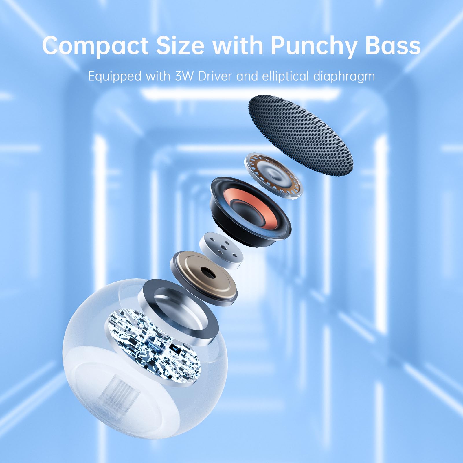 Small Bluetooth Speaker, 2025 Portable Speaker With Loud Stereo Sound And Robust Bass, Ip7 Waterproof Speaker With Lanyard Easy