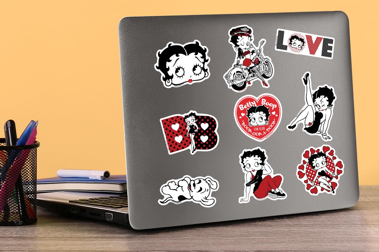 GRAPHICS & MORE Betty Boop 50ct Vinyl Sticker Pack - Large Variety for Laptop, Water Bottle, Scrapbooking, Indoor/Outdoor