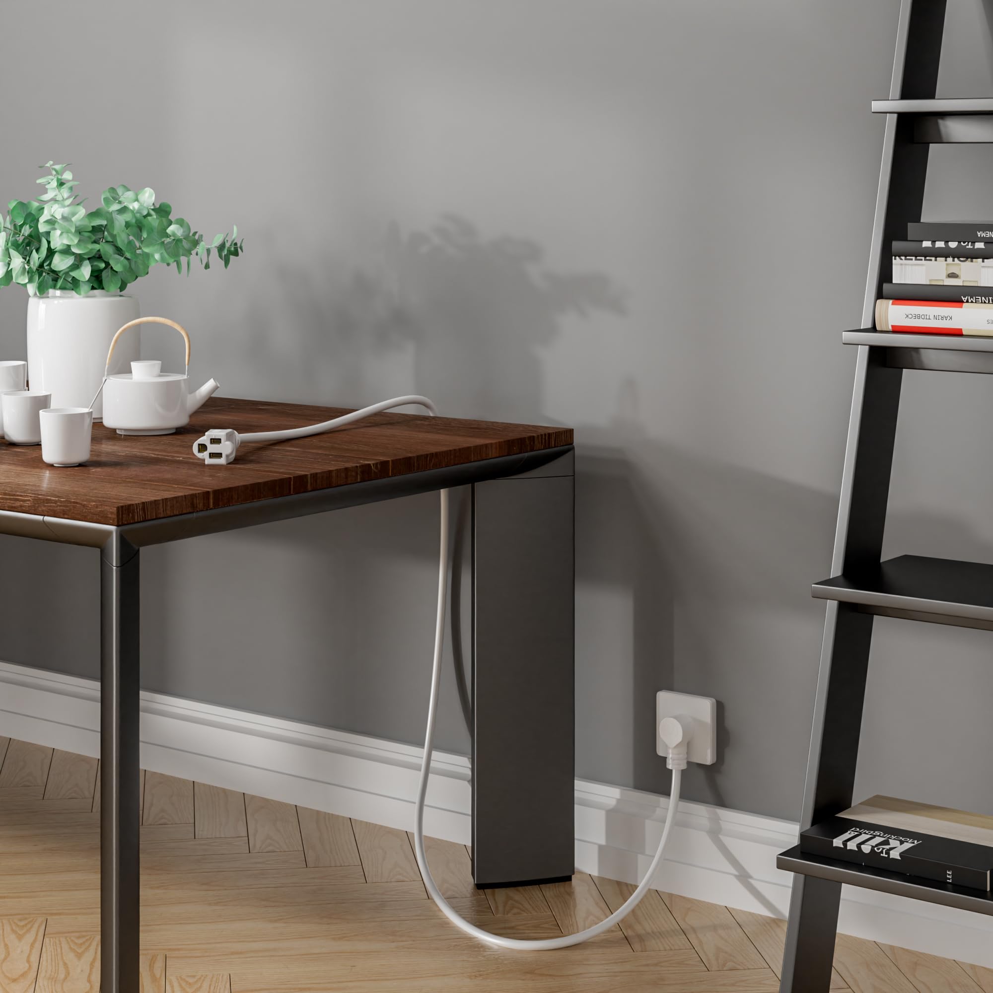 Extension Cord 4 Ft, 3 Prong Extension Power Cord, 90 Degree Right Angle Plug Design, 16/3 Gauge Flexible Cold, 13A 1625W 16Awg,