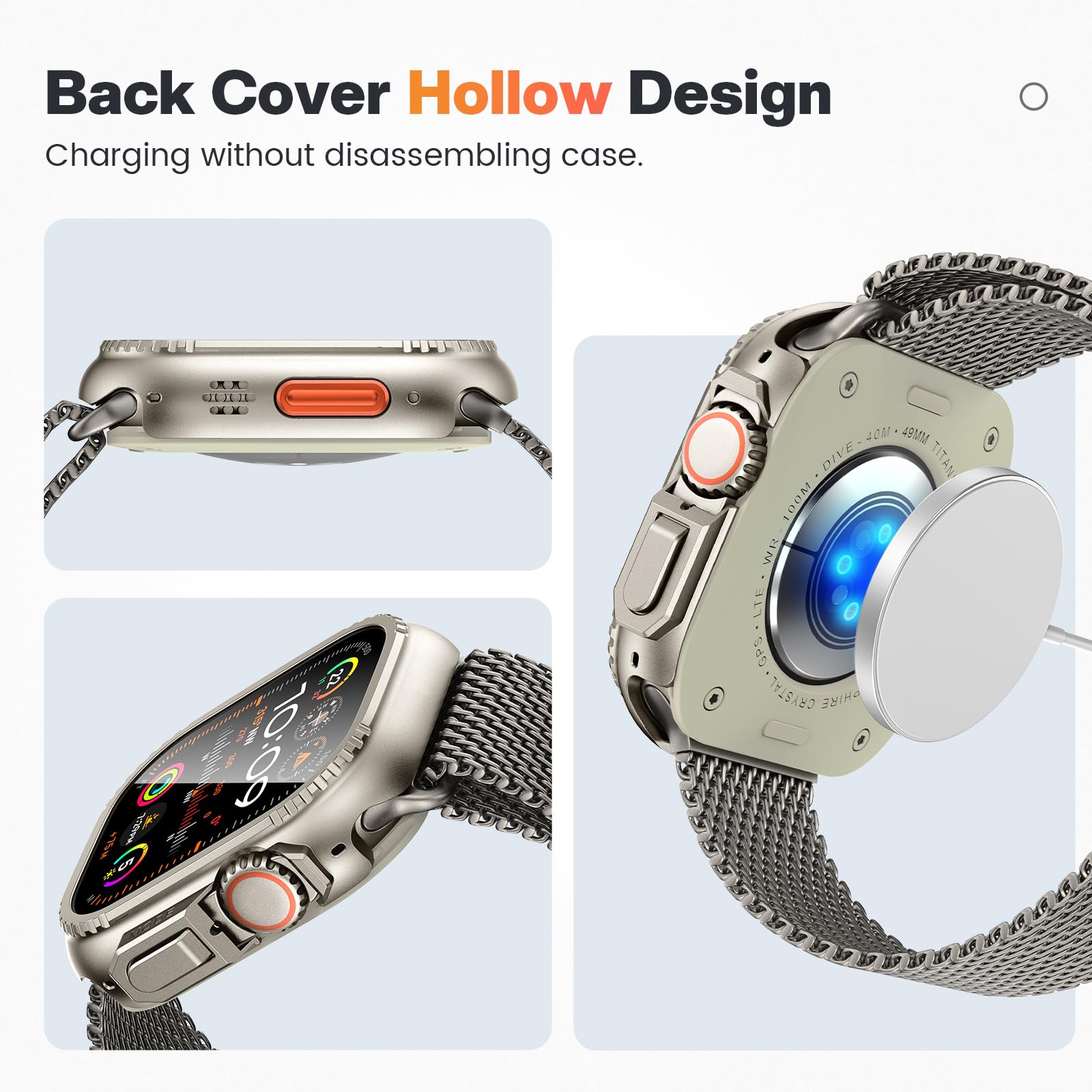 Goton Metal Case Compatible For Apple Watch Ultra 2 2024 Ultra Screen Protector 49Mm, Rugged Bumper 49 Mm With Back Cover, Water