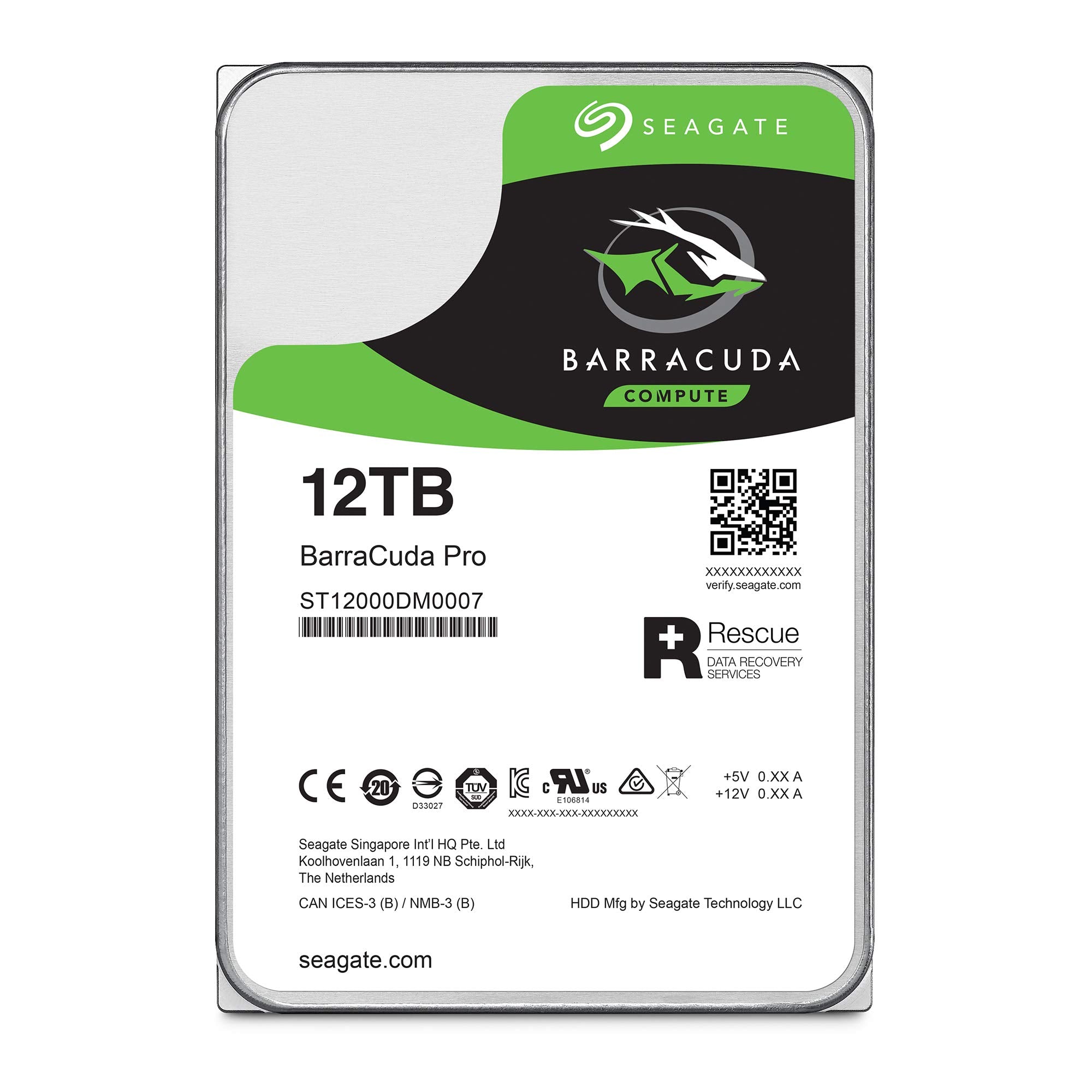 Seagate BarraCuda Pro 12TB Internal Hard Drive Performance HDD � 3.5 Inch SATA 6 Gb/s 7200 RPM 256MB Cache for Computer Desktop PC Laptop, Data Recovery � Frustration Free Packaging (ST12000DM0007)