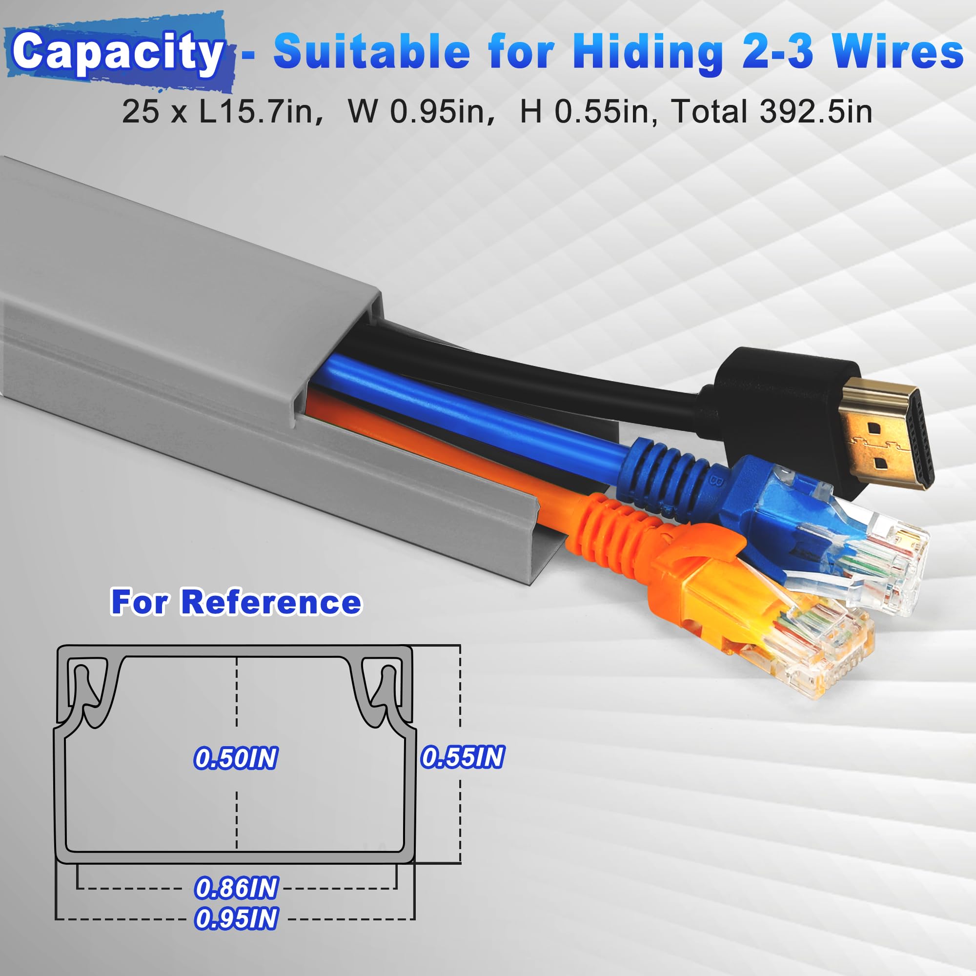 Lzeoy Wire Covers For Cords Kit 392.5In Wire Hiders For Tv On Wall, Cord Cover Wall, Cord Hider Wall Mounted Tv, Tv Cable Hider