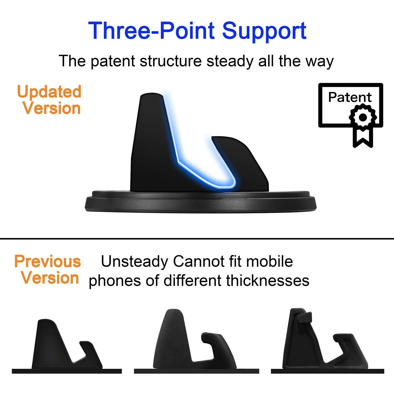 Srunp Dashboard Cell Phone Holder For Car[Vertical Horizontal 360Rotate] Car Phone Mount,Compatible Iphone 12 11 Xs X 8 7 Pro Ma