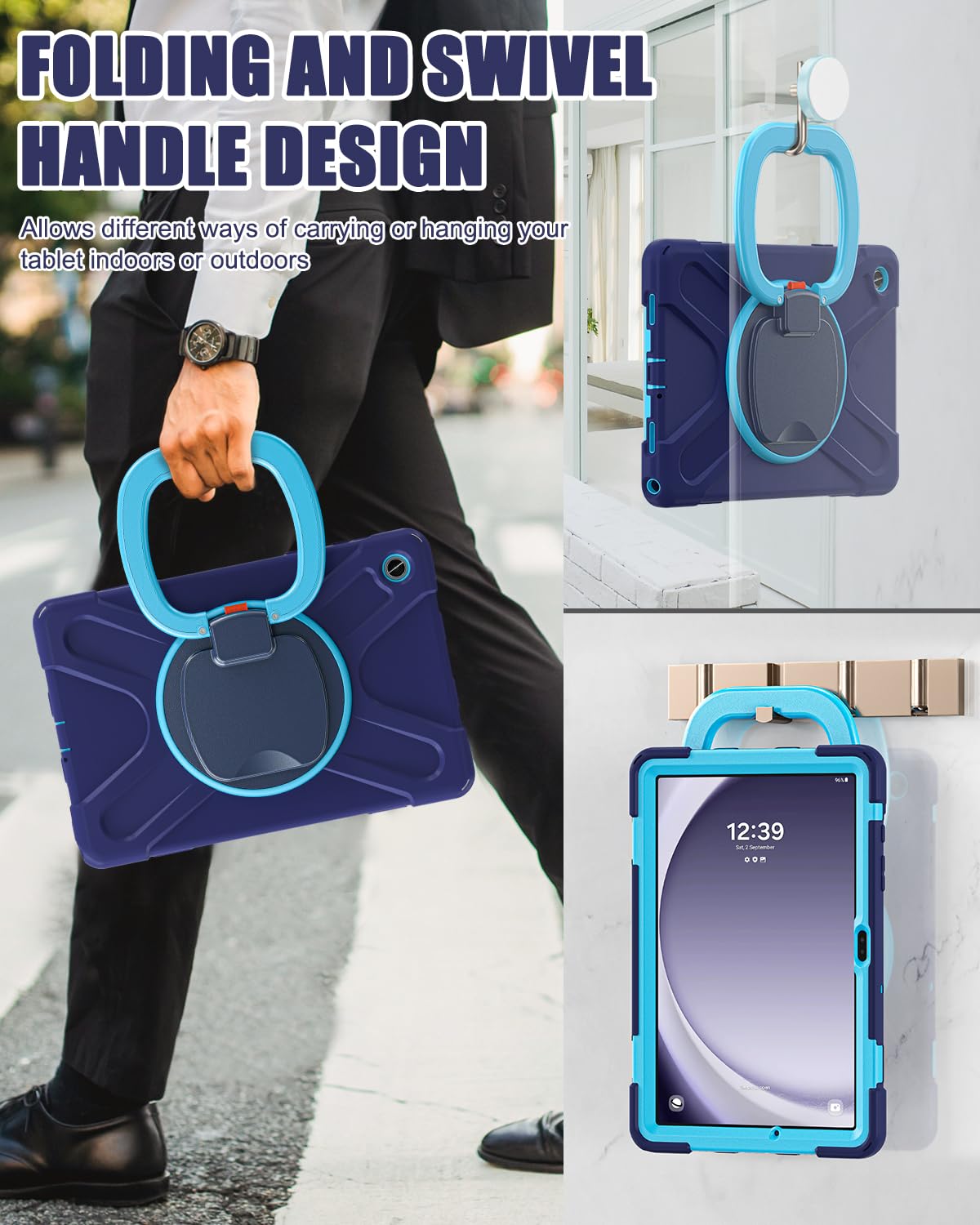 Braecn Case For Samsung Galaxy Tab A9+ Plus Case 11 Inch 2023 Sm X210/X216/X218, Heavy Duty Silicone Cover With 360 Degree Rotat