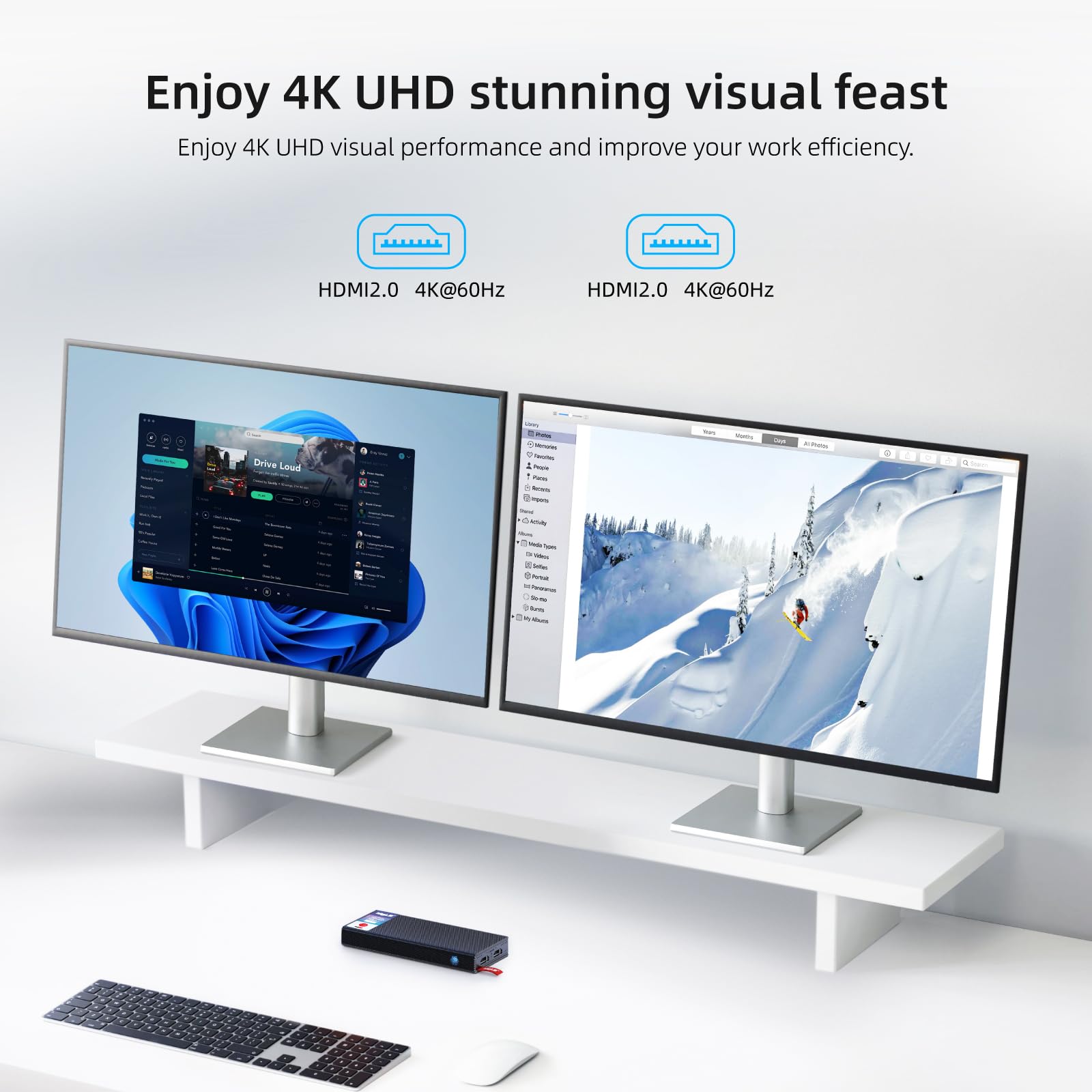 Mele Fanless Mini Pc Stick Pcg02 Pro 12Th Gen Alder Lake   N100(Up To 3.4Ghz), 8Gb Ddr4 Ram 256Gb Desktop Computer Stick Support