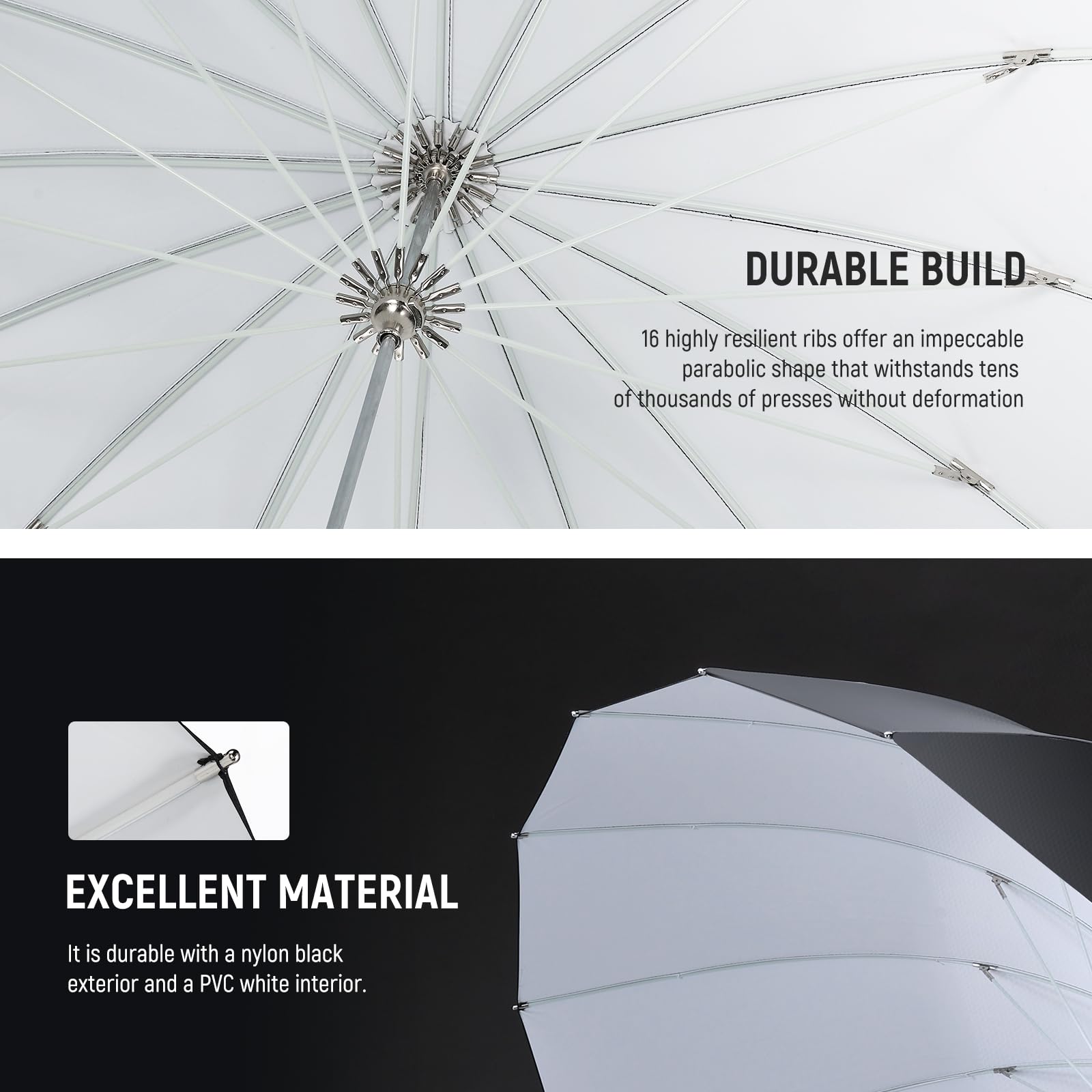 Neewer 41''/104Cm Parabolic Reflective Umbrella Photography With White Inner, Soft Lighting With Diffuser Cover, Bag, Quick Fold