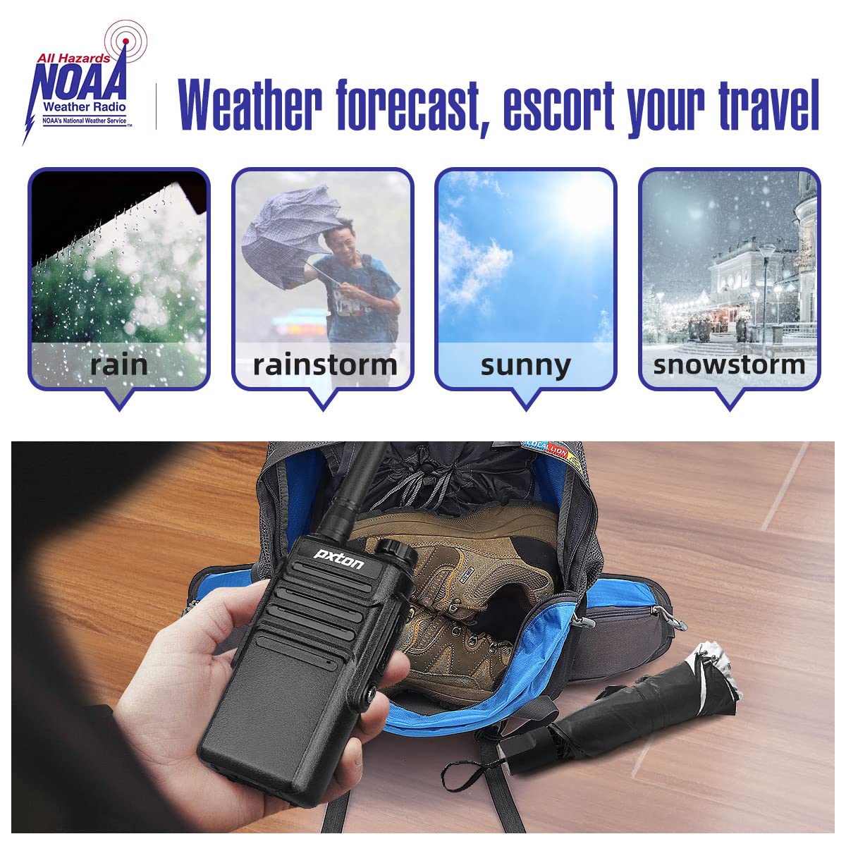 Pxton Waterproof Walkie Talkies For Adults, Work,And Outdoor. Walkie Talkies Long Range With Headphones And Fast Charger Dock,Ha