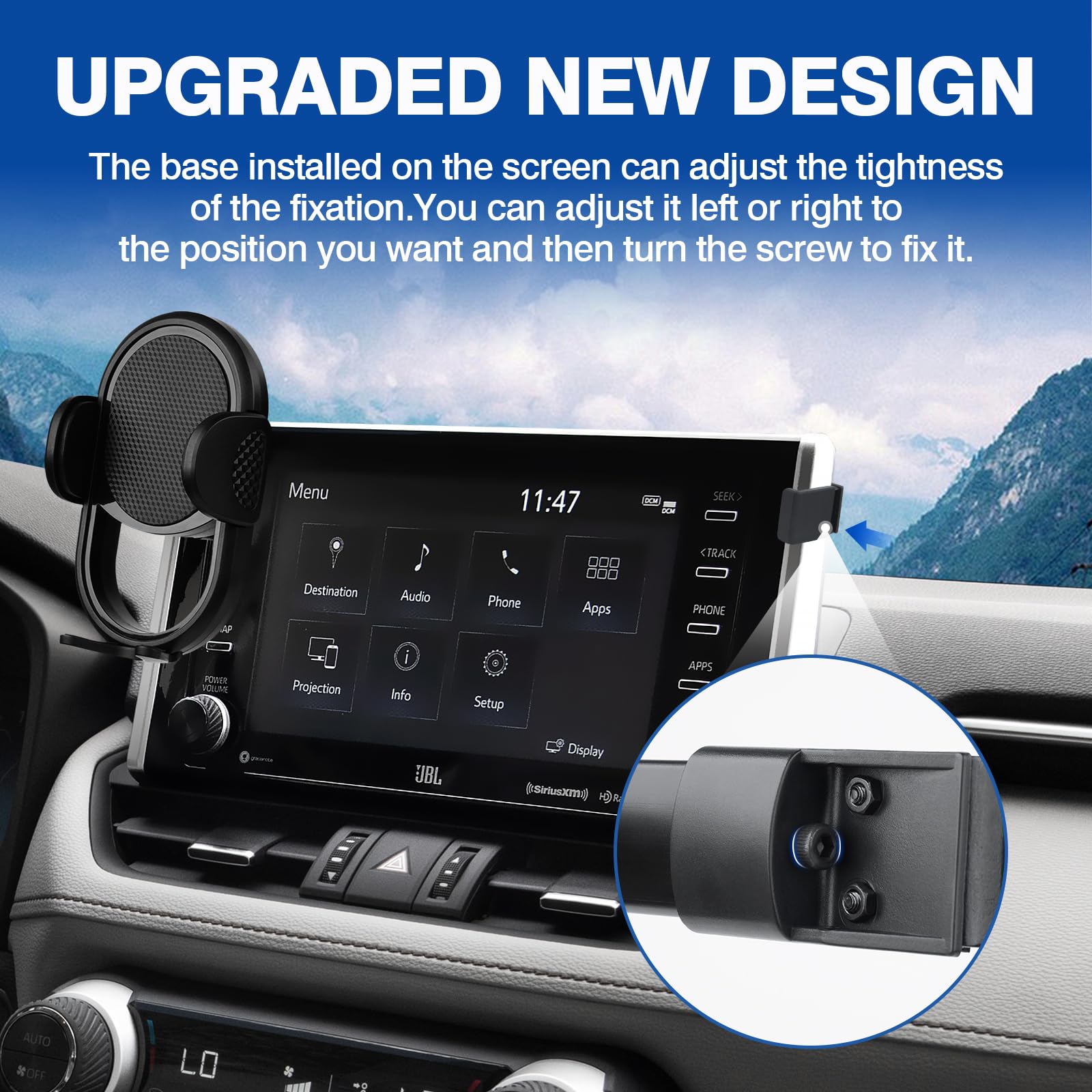 Autorder Car Phone Holder For 2019-2025 Toyota Rav4 Accessories Phone Mount 7/8-Inch Screen Cell Car Automobile Cradles Hands-Fr