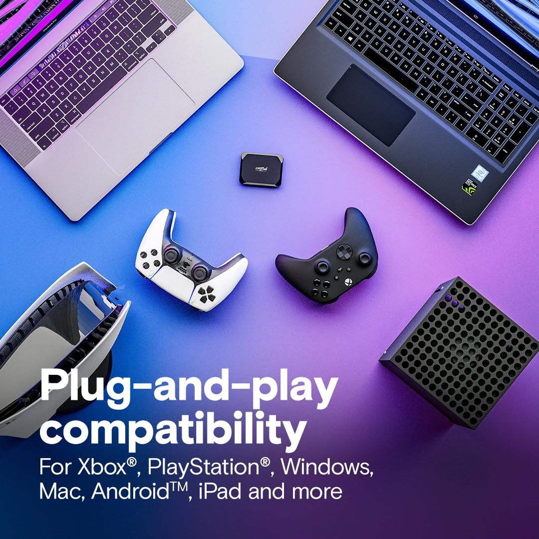 Crucial X9 2Tb Portable Ssd - Up To 1050Mb/S Read - Pc And Mac, Lightweight And Small With 3-Month Mylio Photos+ Offer - Usb 3.2