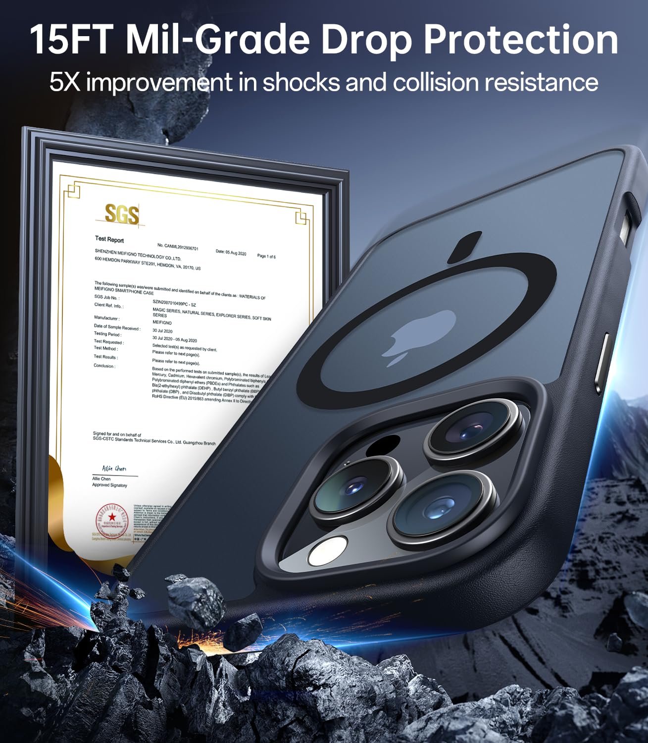 Meifigno Magnetic Case Designed For Iphone 16 Pro Max 6.9, Compatible With Magsafe, Military Grade Protection, Translucent Matte