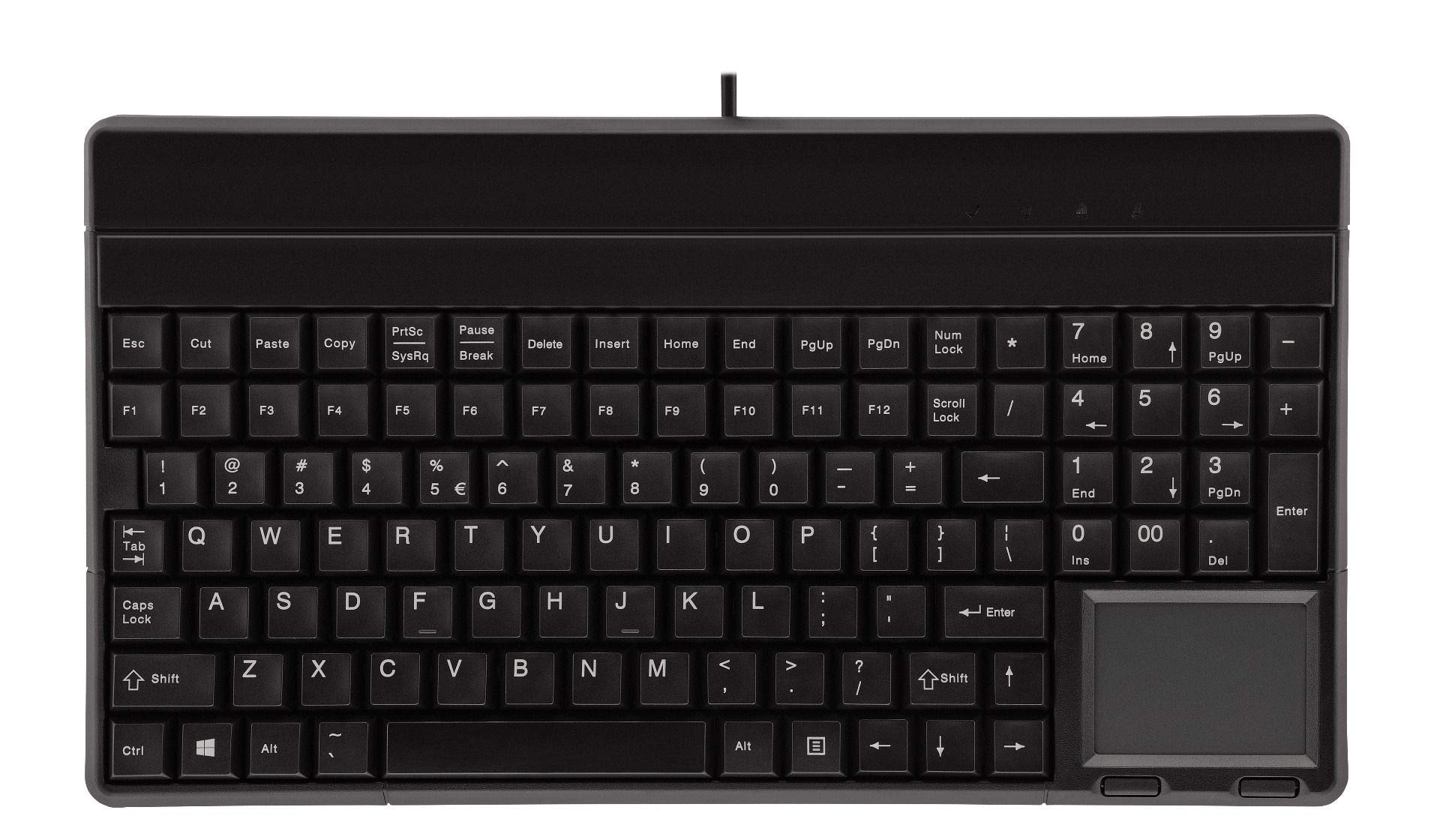 Cherry G86 62401 Compact Keyboard   Integrated Touchpad   Usb   Black  Spill Resistant (G86 62401Euadaa)