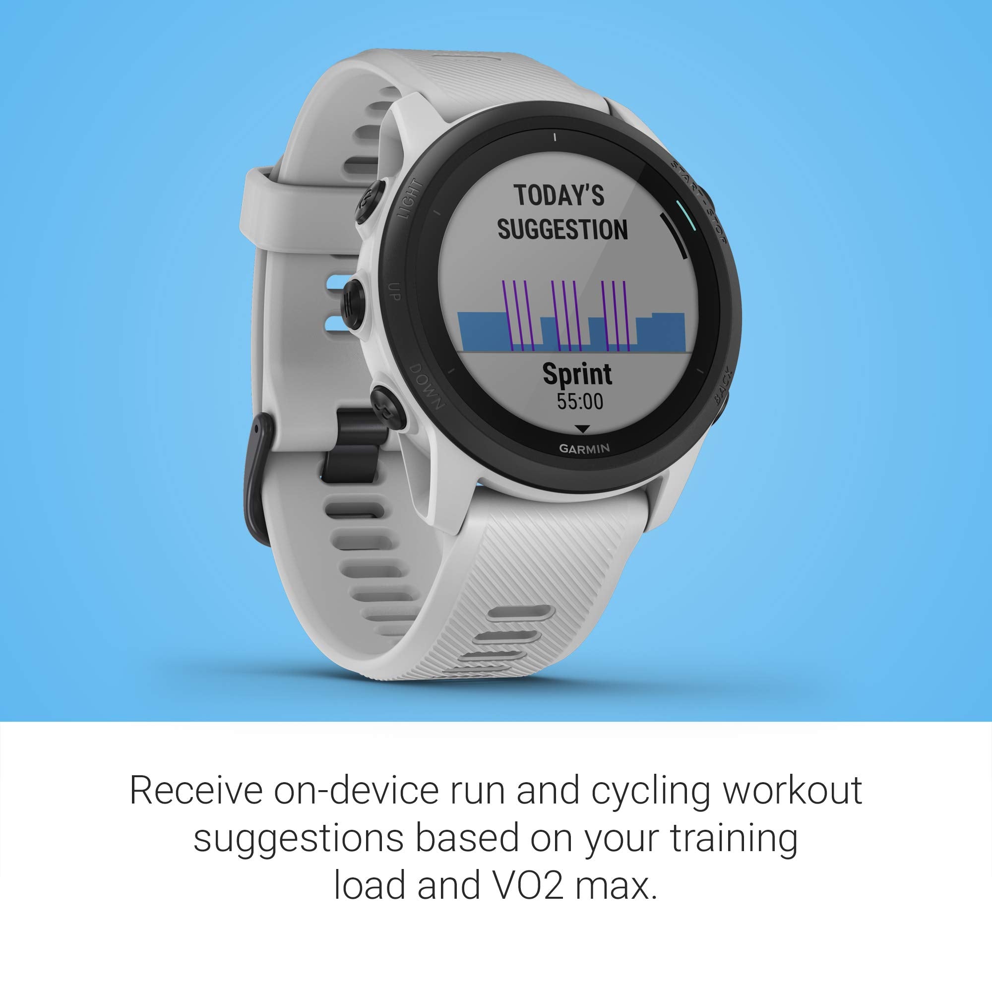 Garmin Forerunner 745, Gps Running Watch, Detailed Training Stats And On Device Workouts, Essential Smartwatch Functions, Whites
