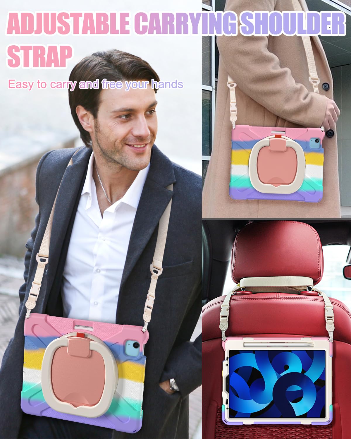 Braecn Case For Ipad Air 5Th/4Th Generation 2022/2020, Ipad Pro 11 4Th/3Rd/2Nd/1St Gen Case 2022/2021/2020/2018, Rugged Silicone